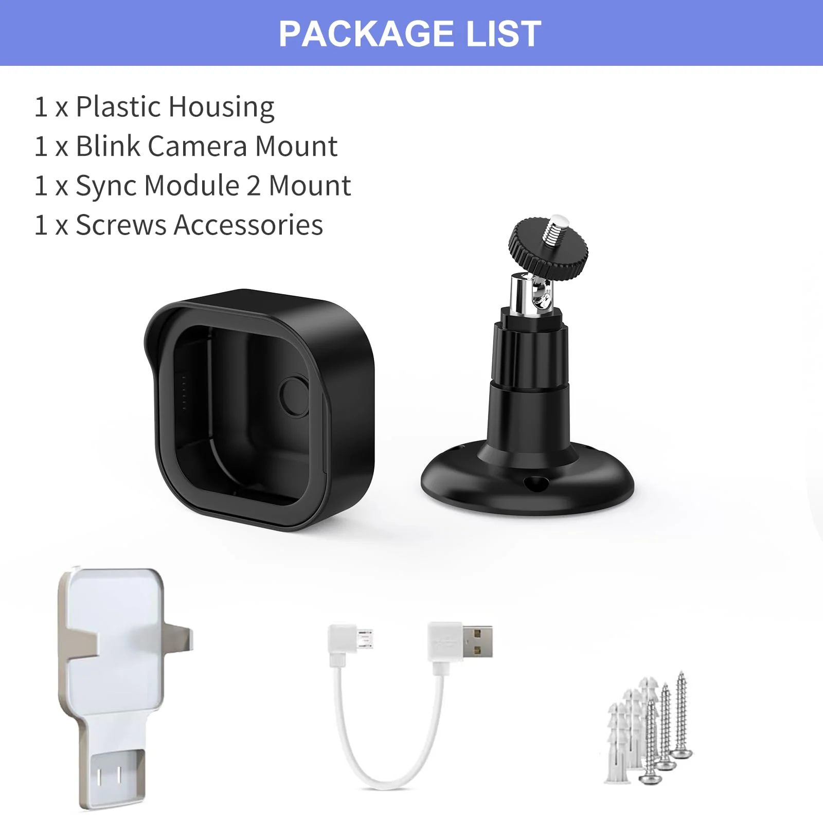 Blink Outdoor 4 (4th Gen) Wall Mount, Weatherproof Protective Cover and 360 Degree Adjustable Mount with Blink Sync Module 2 Outlet Mount for Blink Outdoor Indoor Security Camera (Black, 1 Pack) Black - Image 7