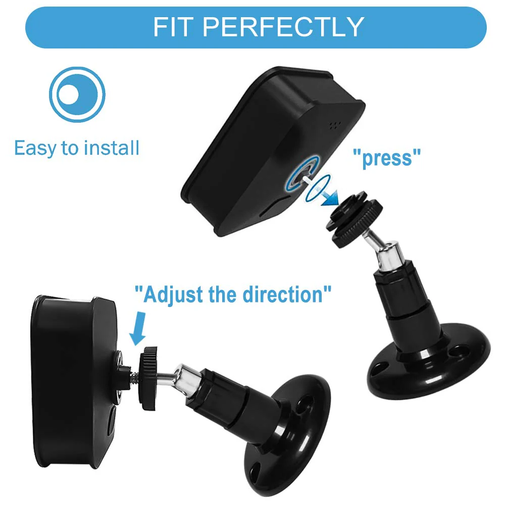 Blink XT / XT2 Camera Mount, 360 Degree Adjustable Indoor/Outdoor Wall Mount Bracket for Blink Home Security System Black 3 Pack - Image 3