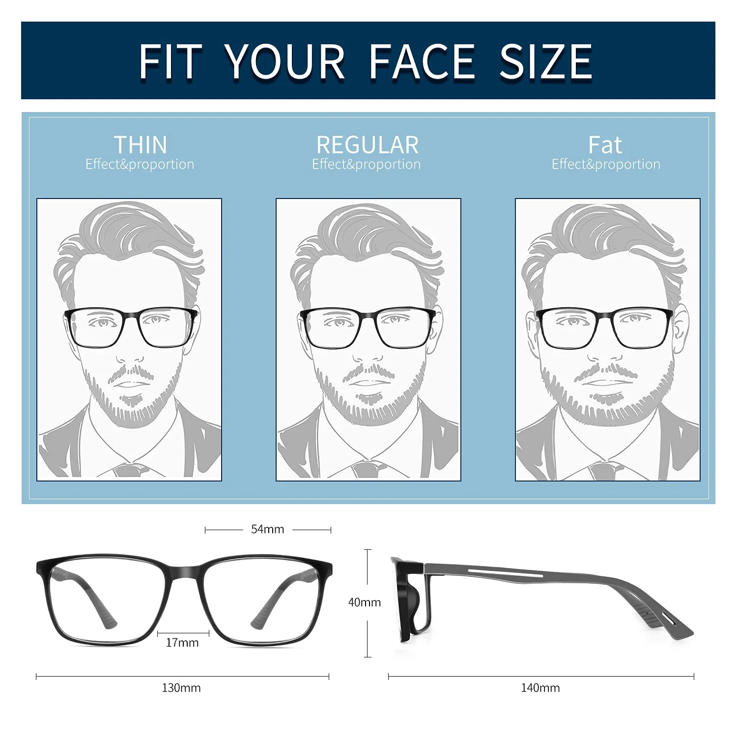 Blue Light Reading Glasses for Men,Sport Square Frame Readers, Anti Glare Computer Glasses 01 Black 0.0 x - Image 4