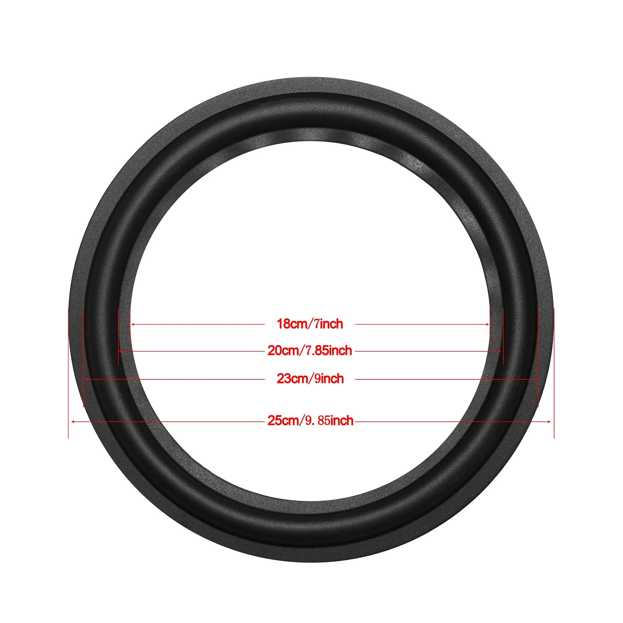 Bluecell 2pcs Black Color 10” Rubber Speaker Edge Surround Rings Replacement Parts for Speaker Repair or DIY (10") 10" - Image 2