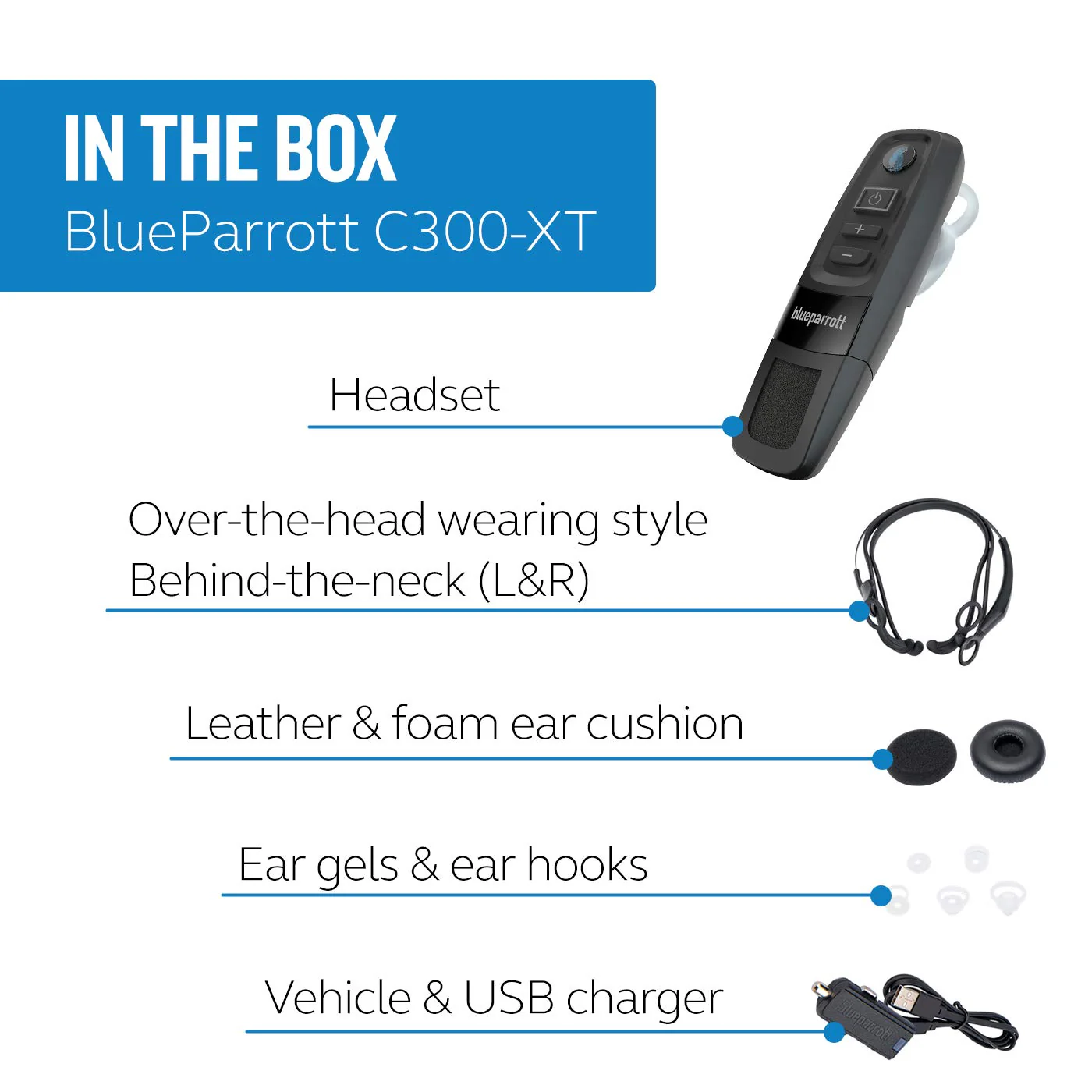 BlueParrott C300-XT Noise Canceling Bluetooth Headset – Hands-Free Wireless Headset, Perfect For High-Noise Environments, Long Wireless Range with Superior Sound, IP65-Rated, Black - Image 7