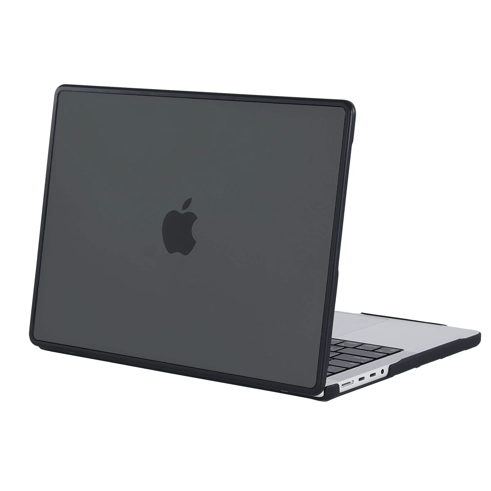 BlueSwan Anti-Cracking Hard Shell Case for MacBook Pro 14-inch, 2023-2021 Release, with Touch ID, Anti-Fingerprint Hard Shell, Soft TPU Bumper, Frosted Black MacBook Pro 14 inch Case