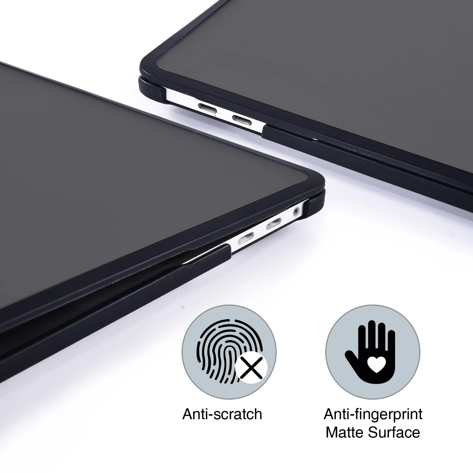 BlueSwan Compatible with MacBook Pro 13 inch Case 2024-2017 A2338 M2/M1 A2289 A2251 A2159 A1989 A1706 A1708, Anti-Cracking and Anti-Fingerprint Hard Shell Case, Soft TPU Bumper + PC, Frosted Black - Image 3