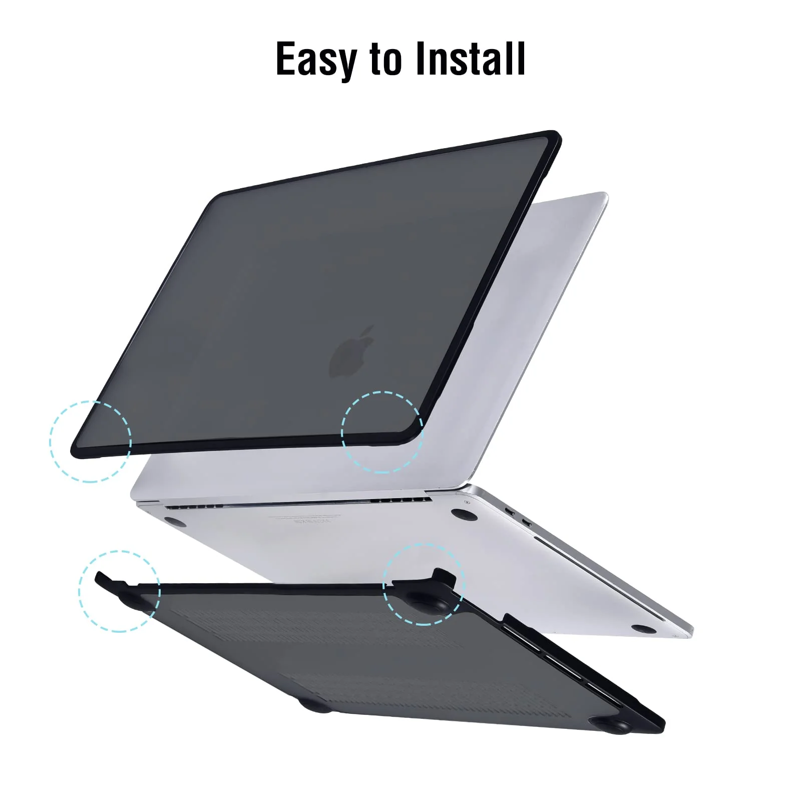 BlueSwan Compatible with MacBook Pro 13 inch Case 2024-2017 A2338 M2/M1 A2289 A2251 A2159 A1989 A1706 A1708, Anti-Cracking and Anti-Fingerprint Hard Shell Case, Soft TPU Bumper + PC, Frosted Black - Image 6
