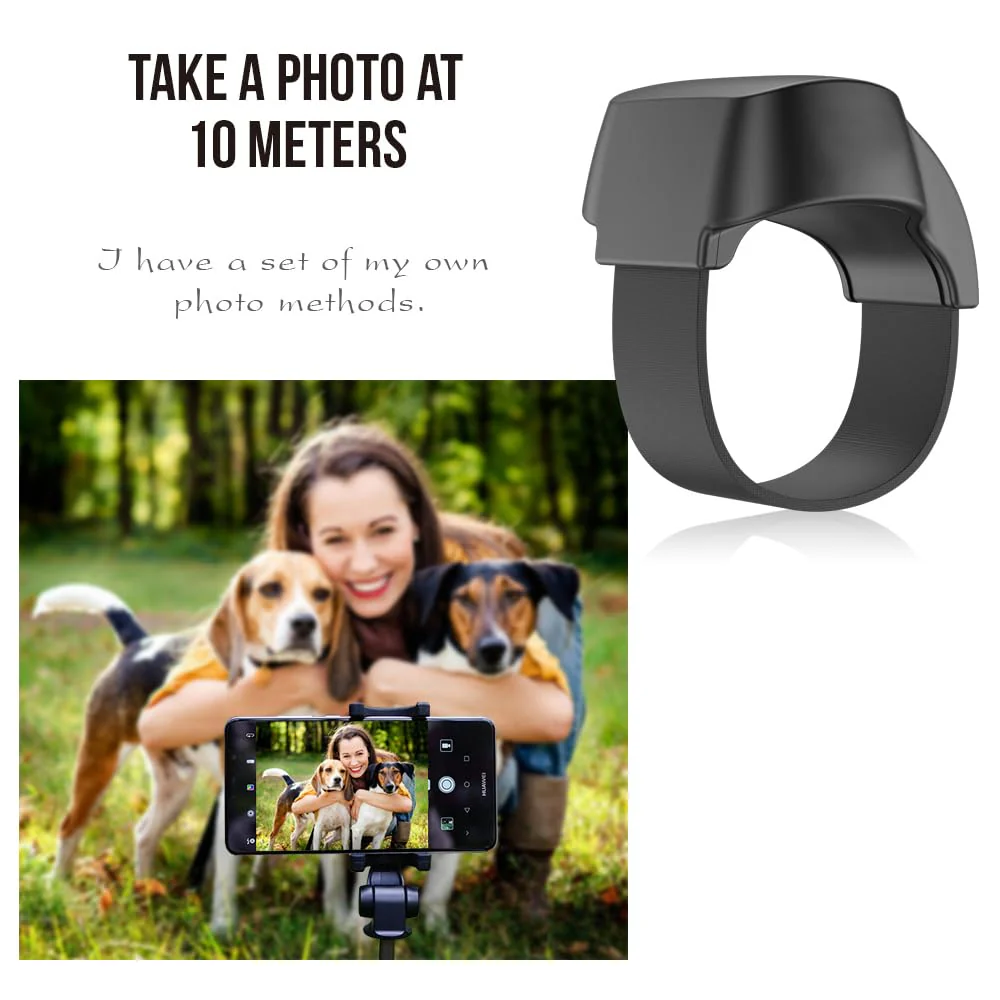 Bluetooth 5.1 Smart Ring Selfie Remote Shutter for iPhone & Android Camera Wireless Remote Control Selfie Button for iPad iPod Tablet, HD Selfie Clicker for Taking Photos & Videos (White) White - Image 6