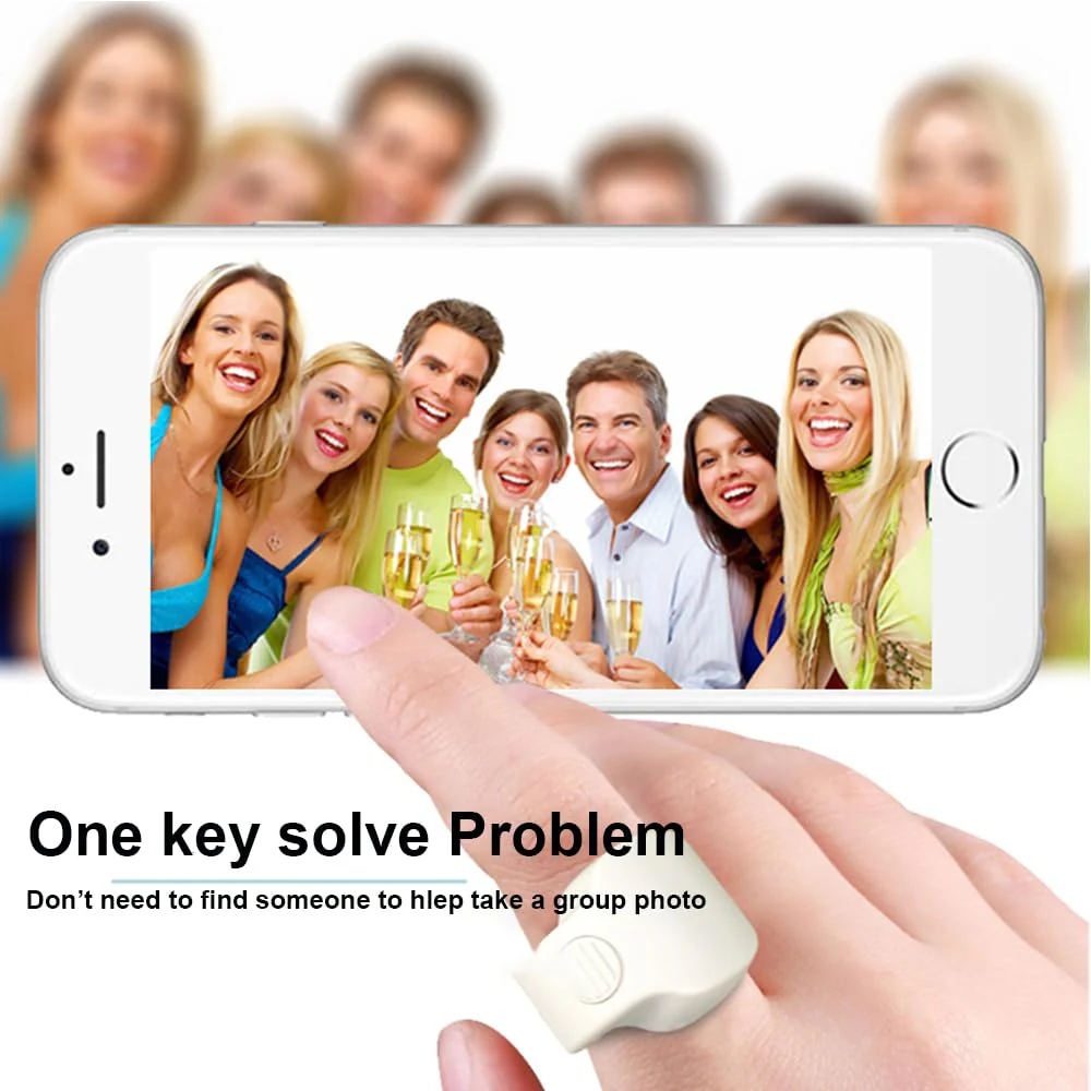 Bluetooth 5.1 Smart Ring Selfie Remote Shutter for iPhone & Android Camera Wireless Remote Control Selfie Button for iPad iPod Tablet, HD Selfie Clicker for Taking Photos & Videos (White) White - Image 7
