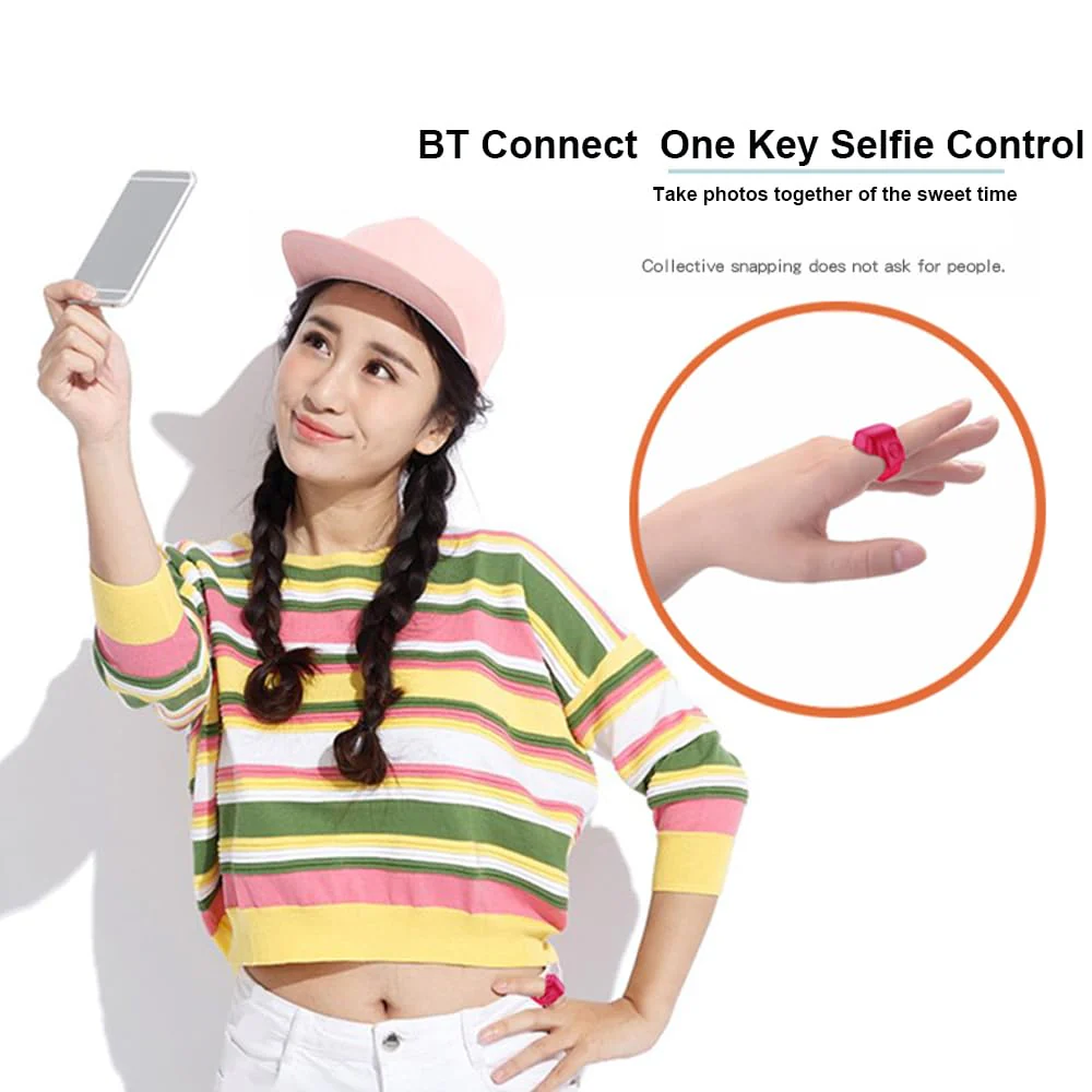 Bluetooth 5.1 Smart Ring Selfie Remote Shutter for iPhone & Android Camera Wireless Remote Control Selfie Button for iPad iPod Tablet, HD Selfie Clicker for Taking Photos & Videos (White) White - Image 8