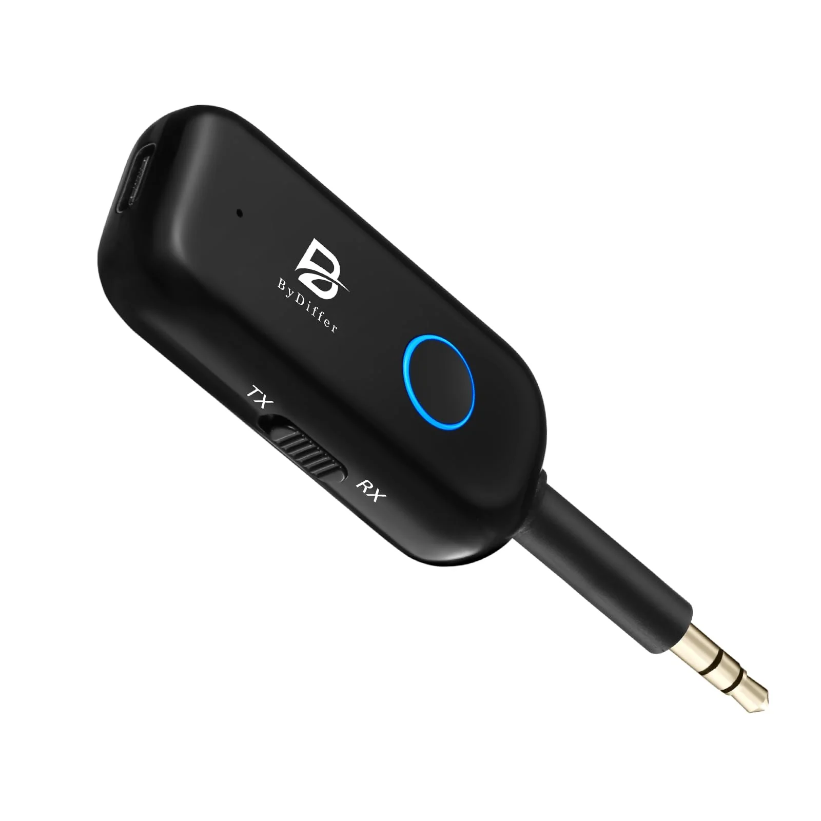Bluetooth 5.2 Audio Transmitter Receiver for TV to 2 Headphones, ByDiffer Wireless Dual Link 3.5mm Jack AptX Low Latency Aux Bluetooth Adapter for Car, Airplane, Gym, PC (Black) Black - Image 8