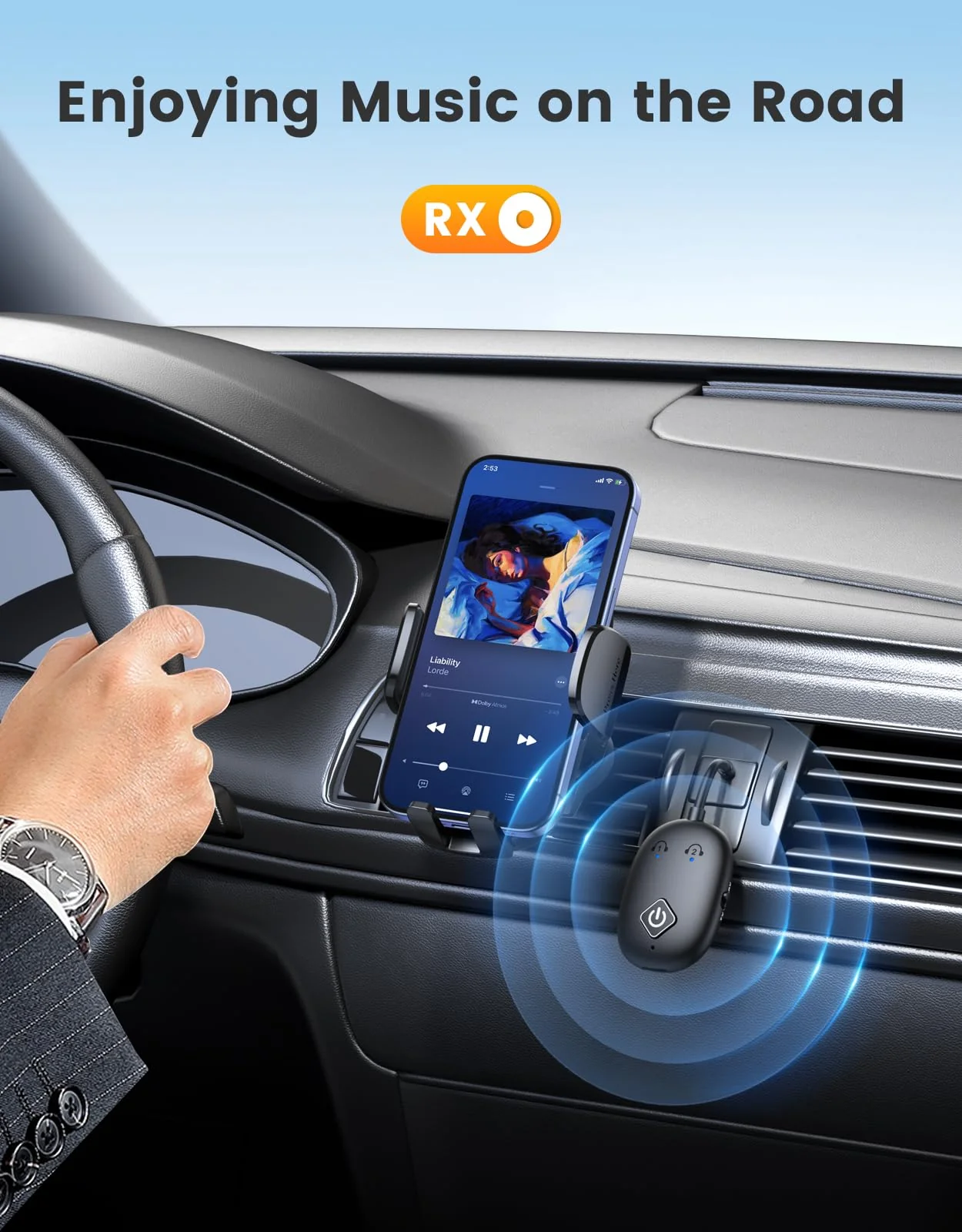 Bluetooth 5.3 Transmitter Receiver for Airplane, 2 in 1 Wireless Bluetooth Transmitter Adapter for AirPods or Wireless Headphones Dual Pairs, 3.5mm Audio for Flight TV Gym Car Stereo Tablets - Image 5