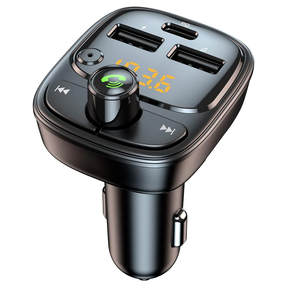 Bluetooth Car Adapter Fm Transmitter Bluetooth 5.3 PD30W Type C Car Charger Fast Charging cigarette lighter USB charger Support Hands-Free Call/Music Play/Audio Receiver/TF Card