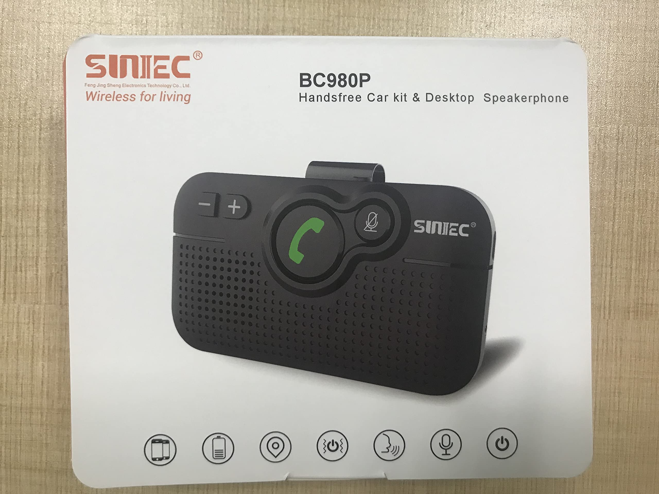 Bluetooth Car Speaker for Cell Phone, Handsfree Bluetooth Car Kit Motion AUTO ON Off Support Siri Voice Assistant Handsfree Speakerphone with Visor Clip - BC980P - Image 10