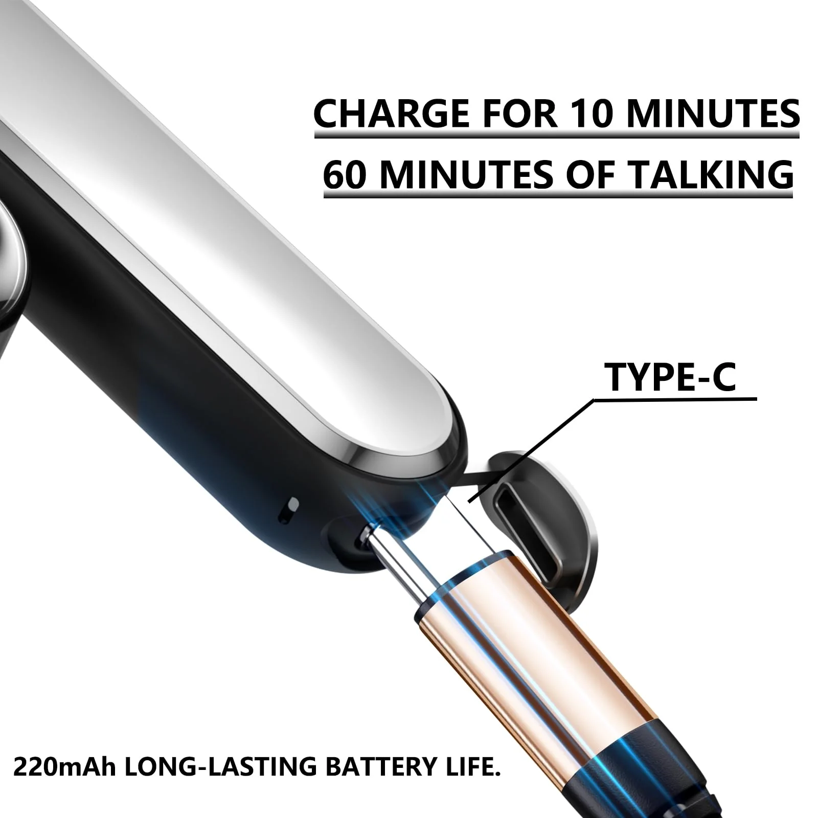 Bluetooth earpiece V5.4 Single Ear Bluetooth Headset, with Noise Cancellation and Microphone Compatible, Talk time of 35 Hours Bluetooth Phone Headset, Available for iPhone and Android. (Z8) Z8 - Image 3