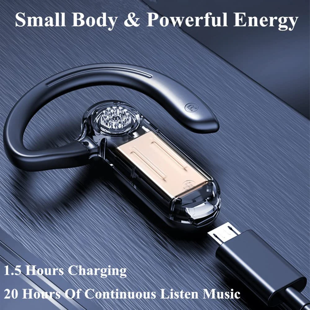 Bluetooth Headset Wireless Bluetooth Earpiece Single Ear Voice Control Answer Earphones for cell phone computer Laptop Driver Trucker - Image 3