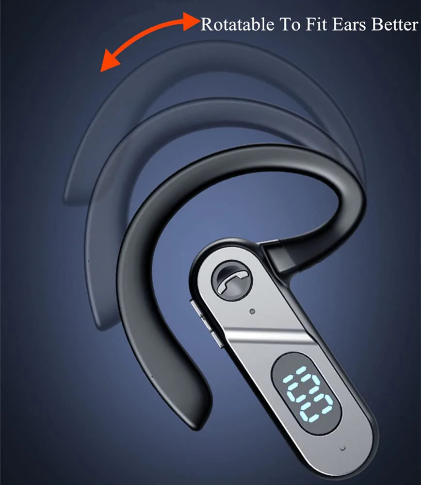 Bluetooth Headset Wireless Bluetooth Earpiece Single Ear Voice Control Answer Earphones for cell phone computer Laptop Driver Trucker - Image 4