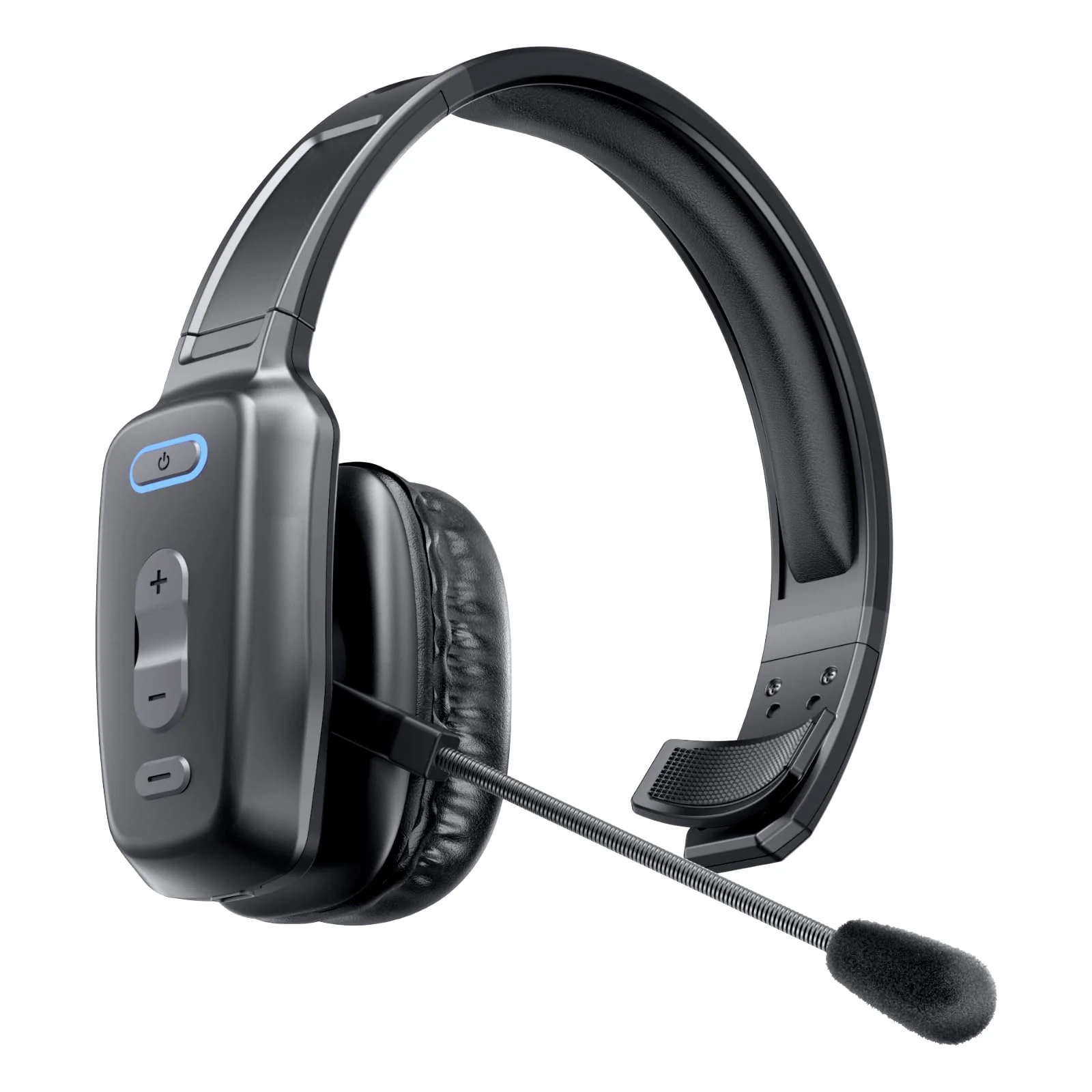 Bluetooth Headset, Wireless Trucker Headset with Noise Canceling Microphone Truck Driver Headphone with Mute Button-Work 60Hrs for Cellphone Office Work