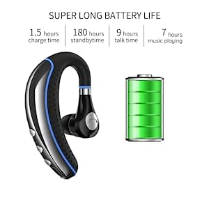 Bluetooth Headset,Wireless V5.0 Business Bluetooth Earpiece in Ear Lightweight Sweatproof Earphones with Mic Work for Cell Phones for Office/Workout/Driving Blue - Image 5