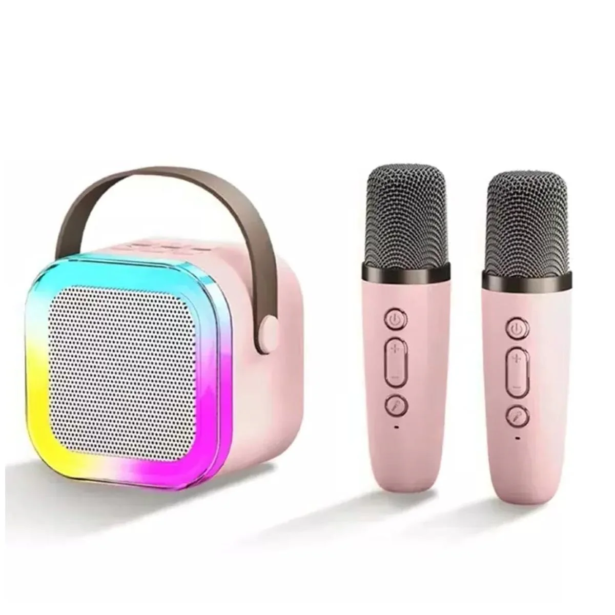 Bluetooth Speaker, Small Speaker Wireless Microphone and Singing Integrated Speaker, Suitable for Home School Gatherings, Pink