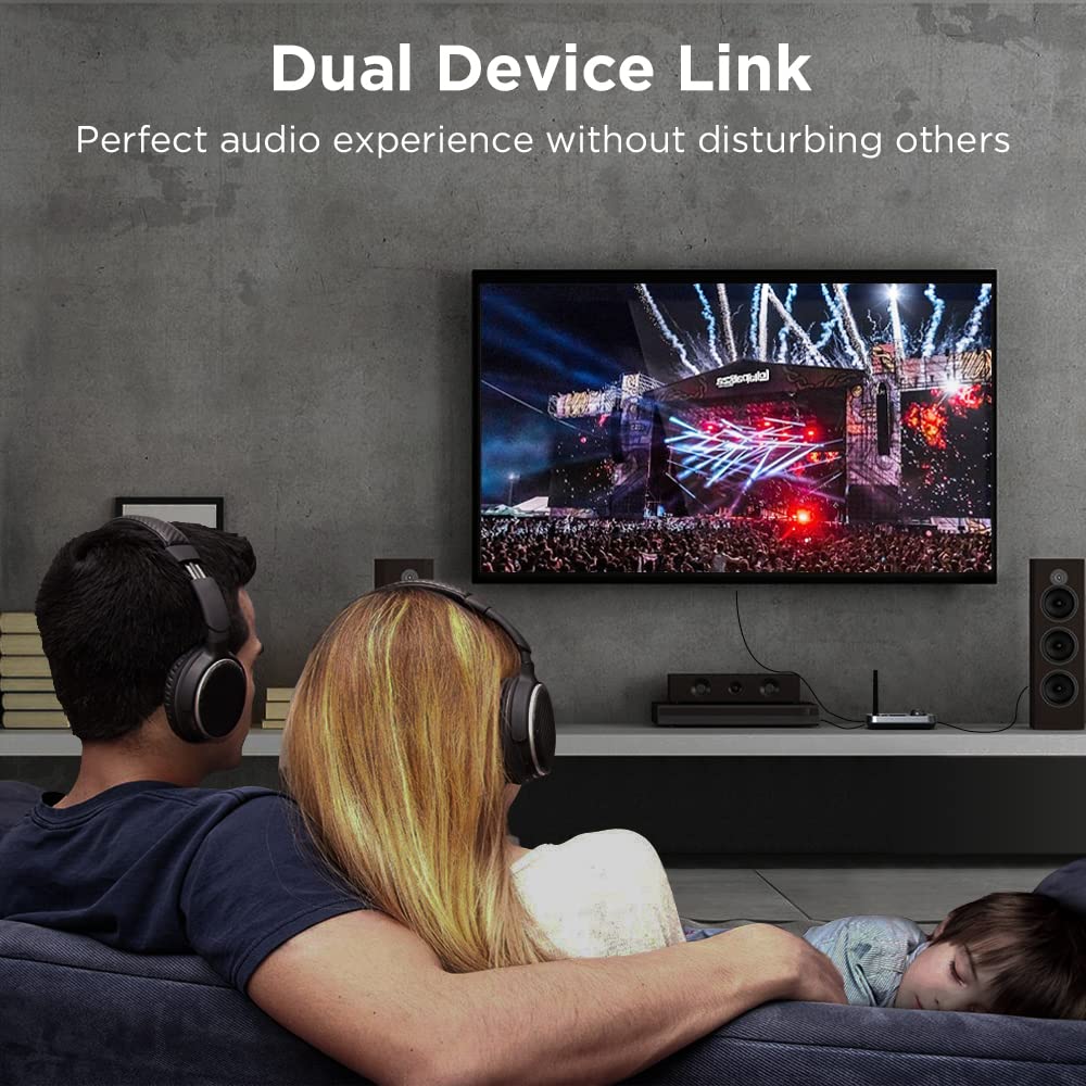 Bluetooth Transmitter Receiver 3-in-1 Bluetooth 5.0 Audio Adapter for 2 Headphones With Bypass Volume Control Low Latency Long Range LCD Display ON/OFF Optical AUX RCA for TV Home Stereo Speaker Type A - Image 5