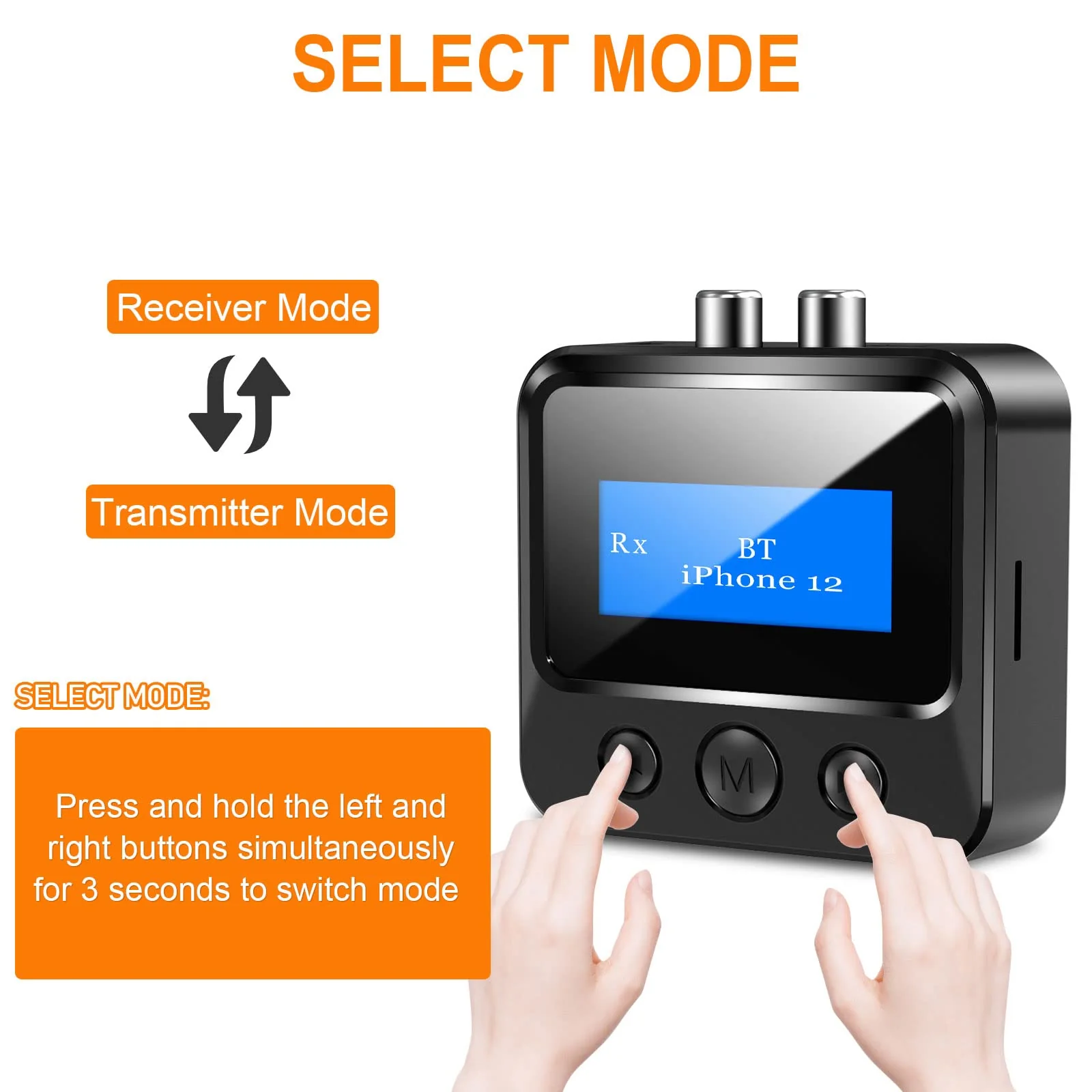 Bluetooth Transmitter Receiver for TV, Bluetooth Receiver for Home Stereo with RCA 3.5mm AUX & Display, Music Audio Adapter for Headphones/Speakers/Airplane/Home Theater/PC/Car, with TF Card Output - Image 5