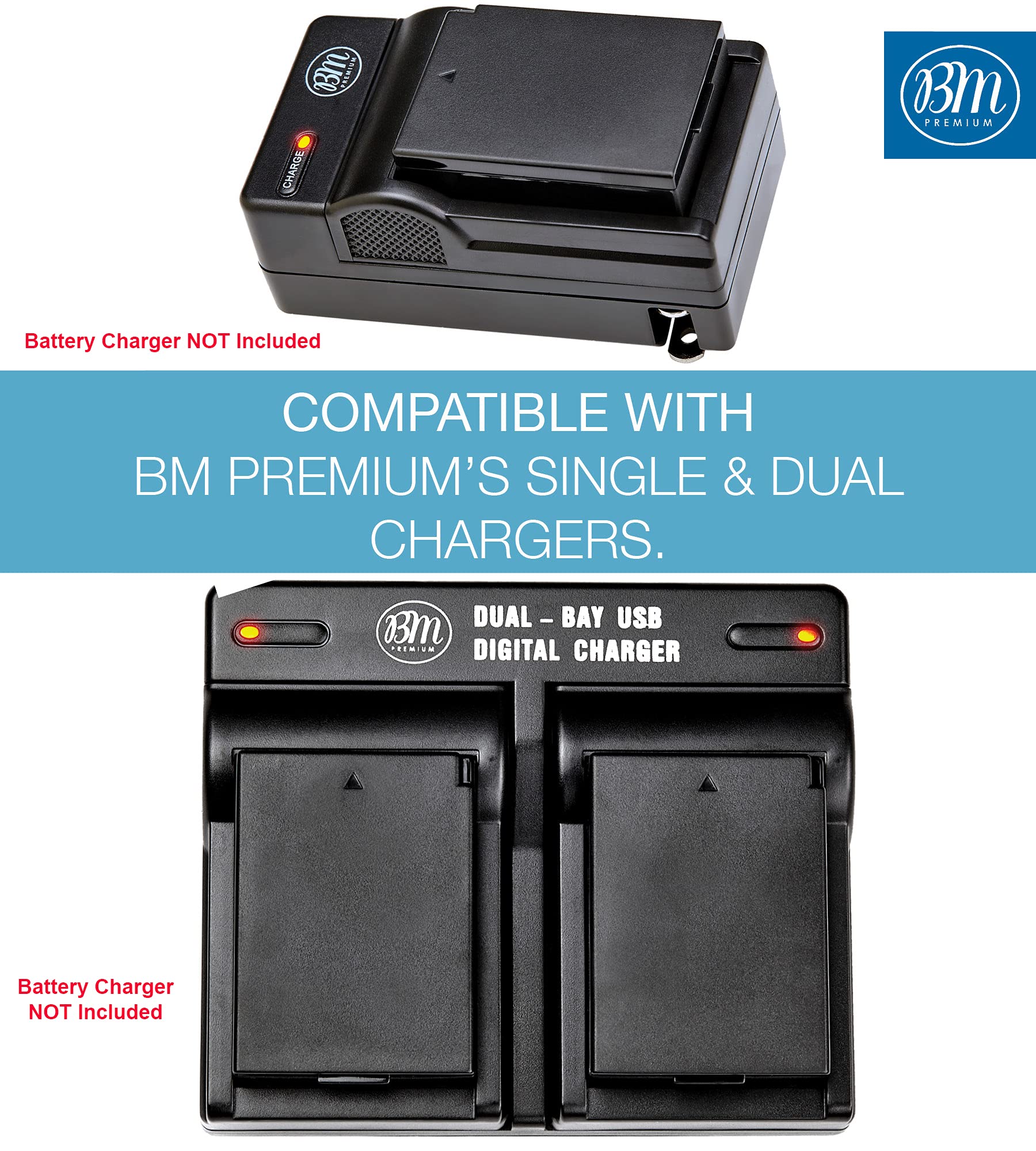 BM Premium 2-Pack of LP-E10 Batteries for Canon EOS Rebel T3, T5, T6, T7, Kiss X50, Kiss X70, EOS 1100D, EOS 1200D, EOS 1300D, EOS 2000D Digital Camera - Image 3
