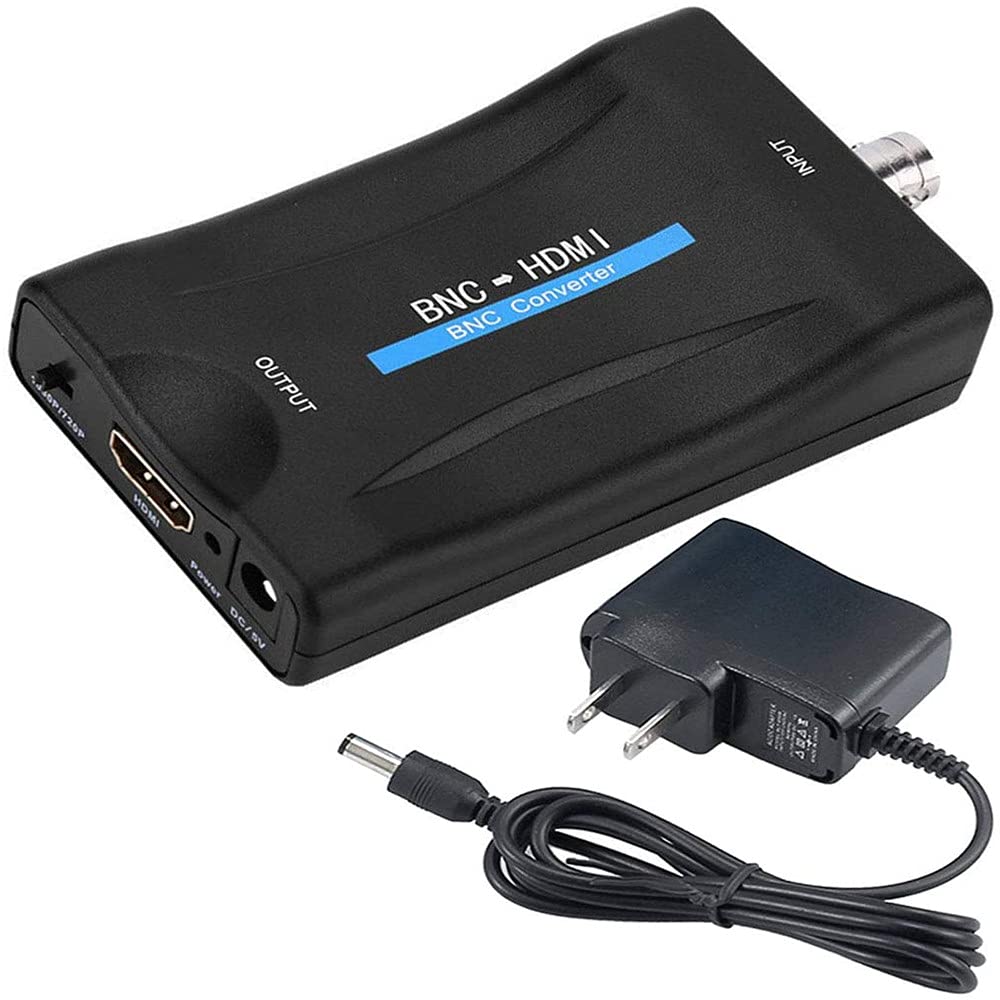 BNC to HDMI Converter Adapter Female CVBS BNC HDMI Coax Connector Coaxial Composite Analog Video Audio Input 1080P Output HDCP Hook Security Camera DVRs Surveillance CVR AC1420 CCTV for Monitor HD TV