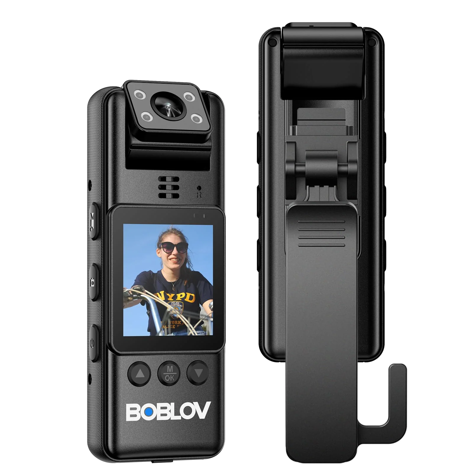 BOBLOV A23 Body Worn Camera, 180° Rotatable Video Camera, 2200mAh Battery with 9Hours Shooting, Night Vision, 1080P, Design for Lecture, Fishing, or Delivery(Memory Card Not Included) - Image 9