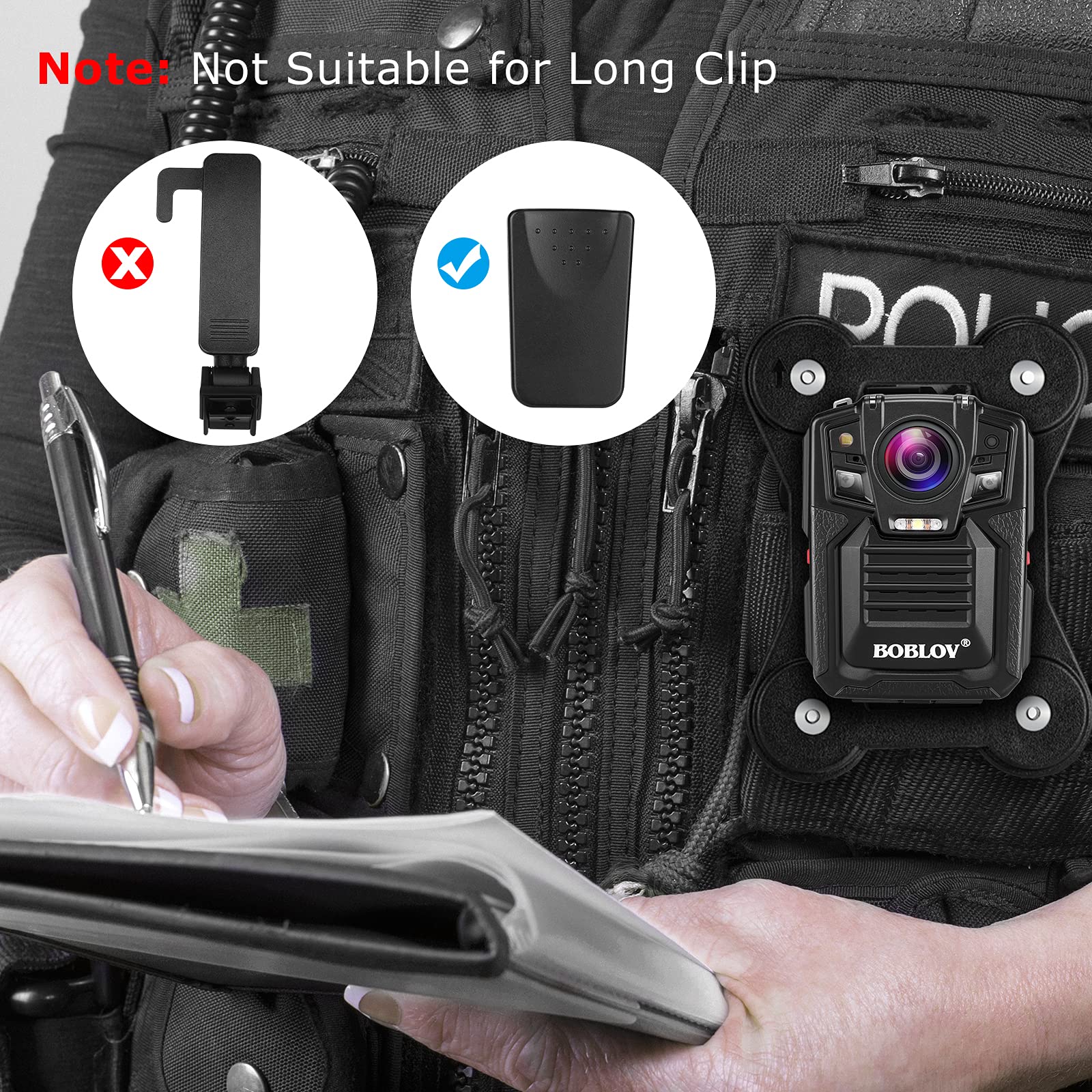BOBLOV Body Camera Magnet Mount, Two Pieces Magnets Clips, Universal Magnetic Suction Back Clip, Make from Black Silica,Stick to Clothes for Universal All Brand Body Camera 13x10cm - Image 6