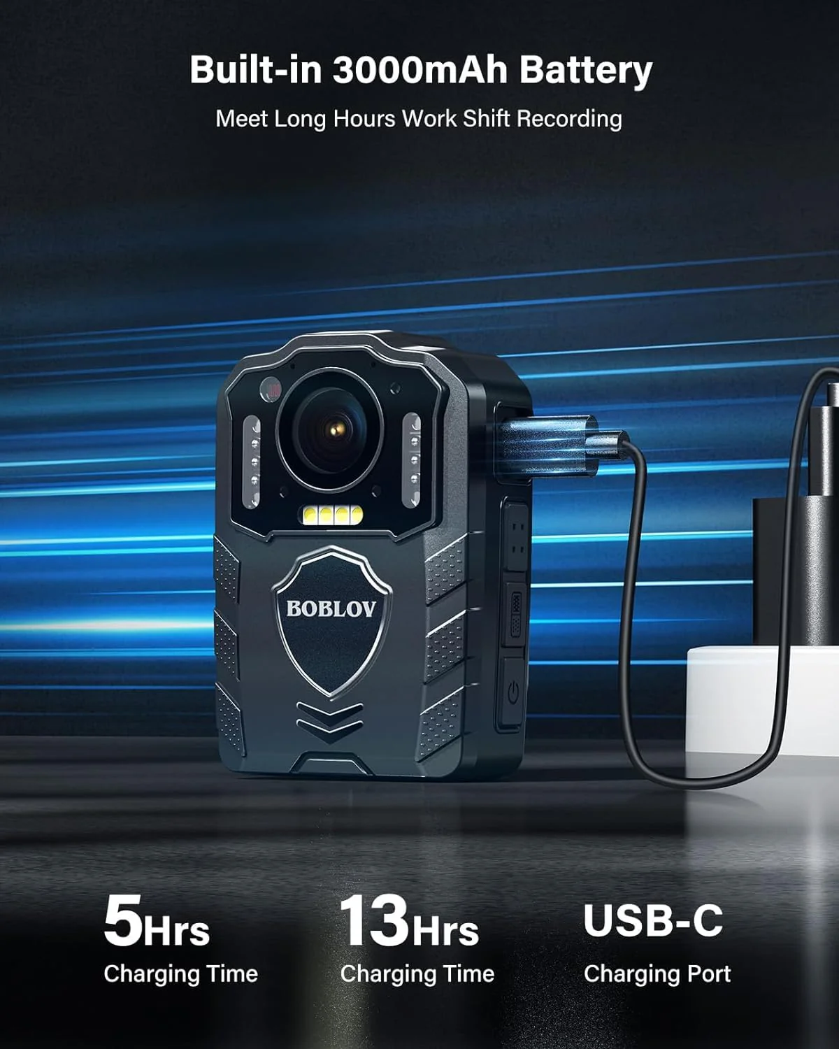 BOBLOV KJ25 1080p Camcorder, 3000mAh Support 13Hrs Recording, Body Camera provided Night Vision, Hiking, Walk, Law Enforcement, and Pet Walking(Card not Included) KJ25 ONLY - Image 3