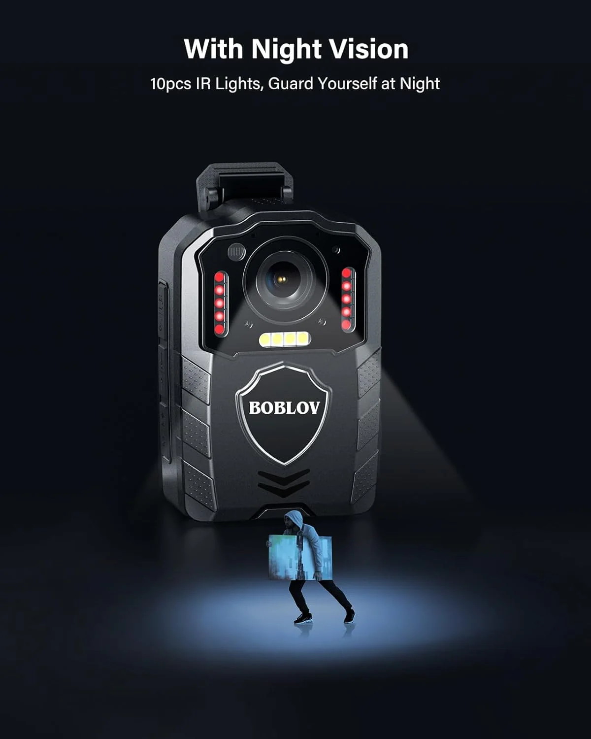 BOBLOV KJ25 1080p Camcorder, 3000mAh Support 13Hrs Recording, Body Camera provided Night Vision, Hiking, Walk, Law Enforcement, and Pet Walking(Card not Included) KJ25 ONLY - Image 4