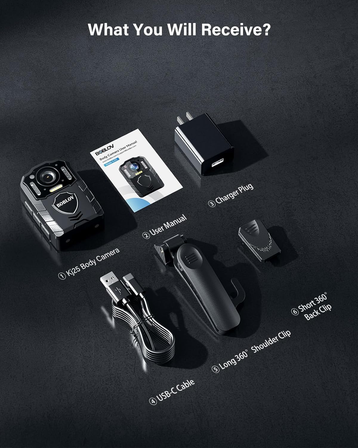 BOBLOV KJ25 1080p Camcorder, 3000mAh Support 13Hrs Recording, Body Camera provided Night Vision, Hiking, Walk, Law Enforcement, and Pet Walking(Card not Included) KJ25 ONLY - Image 6