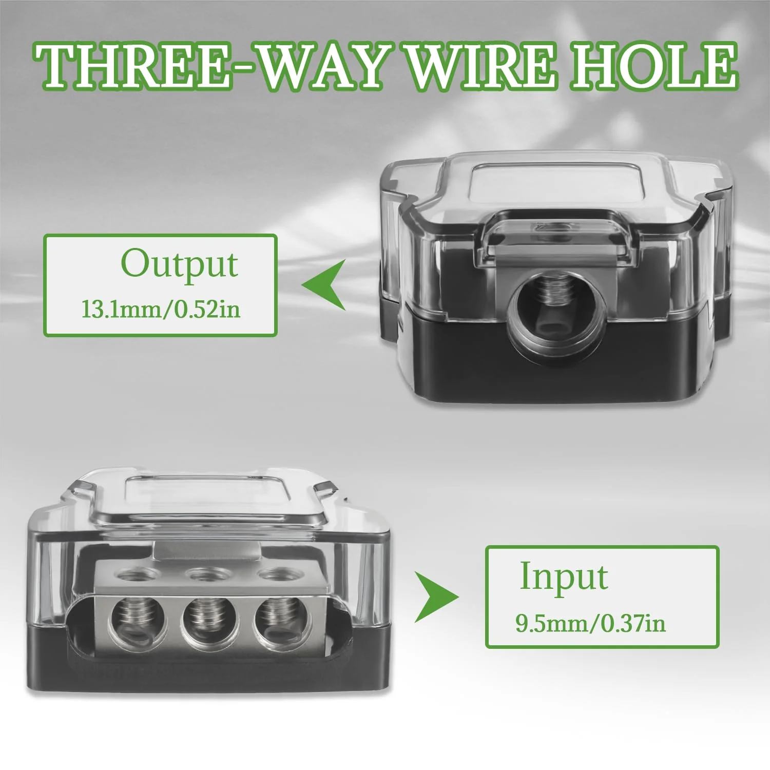 BOJACK 3 Way Power Distribution Connecting Block 1x0/2/4 Gauge Input 3x4/8 Gauge Output Power Distribution Block for Car Amplifier Audio Splitter 3 Way Power Distribution Block 1PCS - Image 4