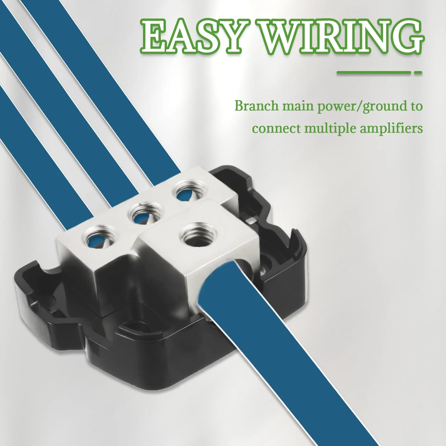 BOJACK 3 Way Power Distribution Connecting Block 1x0/2/4 Gauge Input 3x4/8 Gauge Output Power Distribution Block for Car Amplifier Audio Splitter 3 Way Power Distribution Block 1PCS - Image 6
