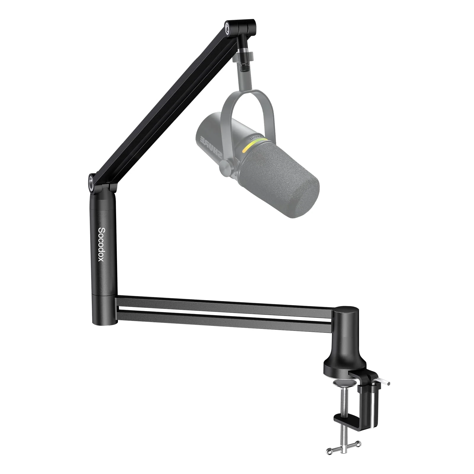 Boom Arm, Low Profile Microphone Stand for Blue Yeti, Mic Arm Microphone Arm with 3/8" to 5/8" Adapter Holds Up to 3.3lbs