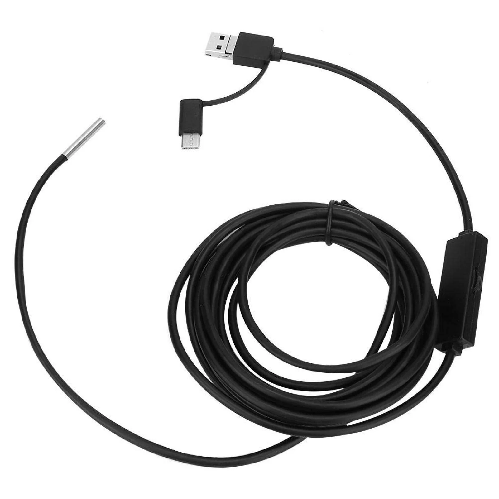 BOROCO 720p HD Endoscope Camera with Light, Waterproof Endoscope Camera Type-C USB Mobile Phone, Lens High Definition for Smartphone Tablet Device (5 m Snake Cable)