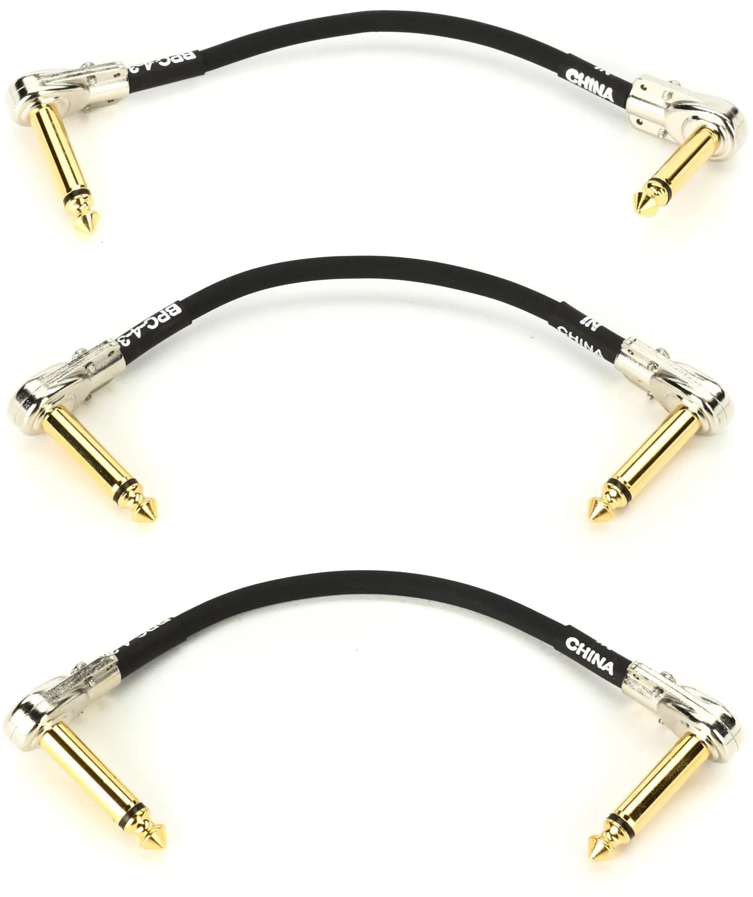 BOSS BPC-4-3 Stage And Studio Patch Cable, Auxiliary - 4 Inches (3 Pack) 4 inches (3 Pack)