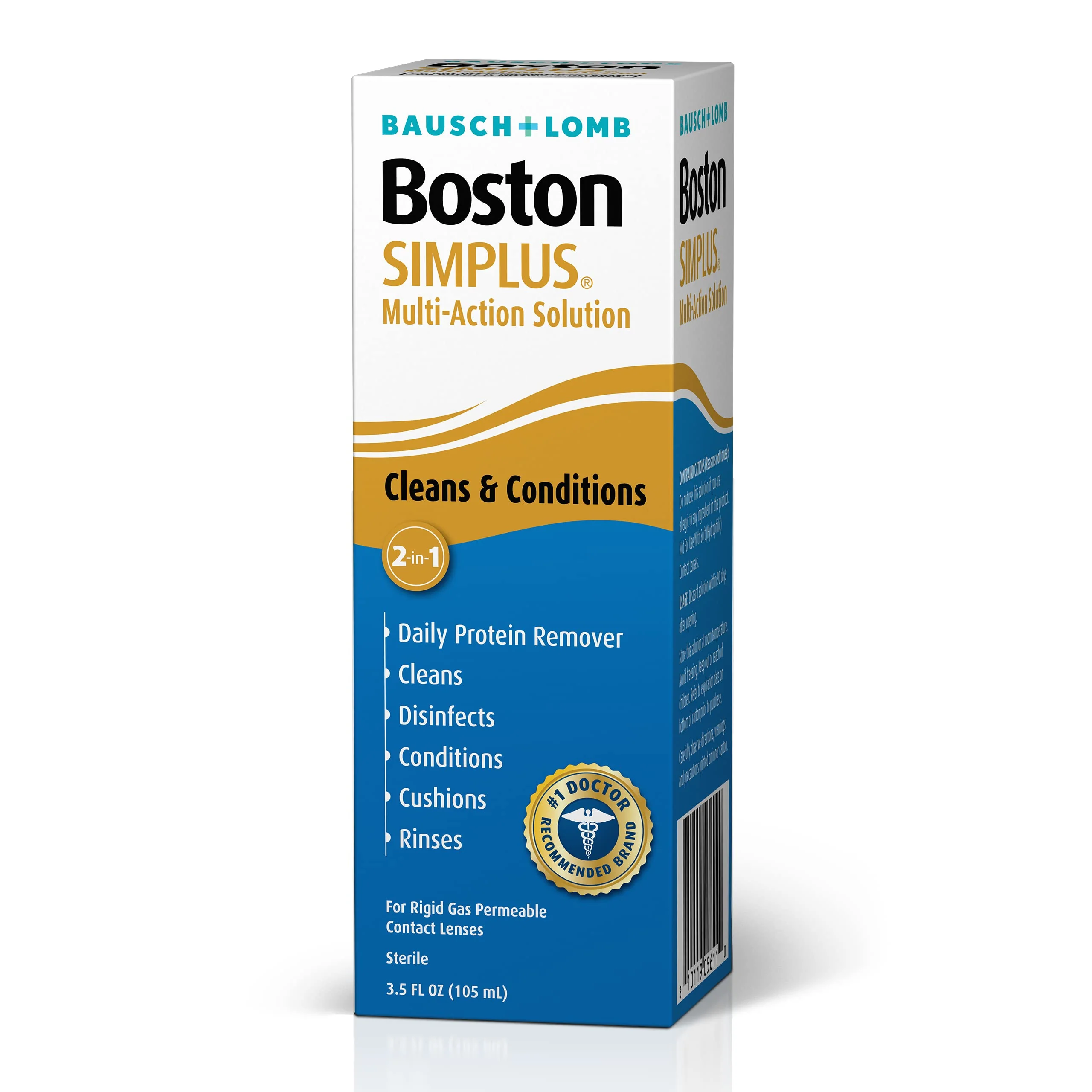 Boston Simplus Contact Lens Solution, for Gas Permeable Contact Lenses, 3.5 Fl Oz - Image 5