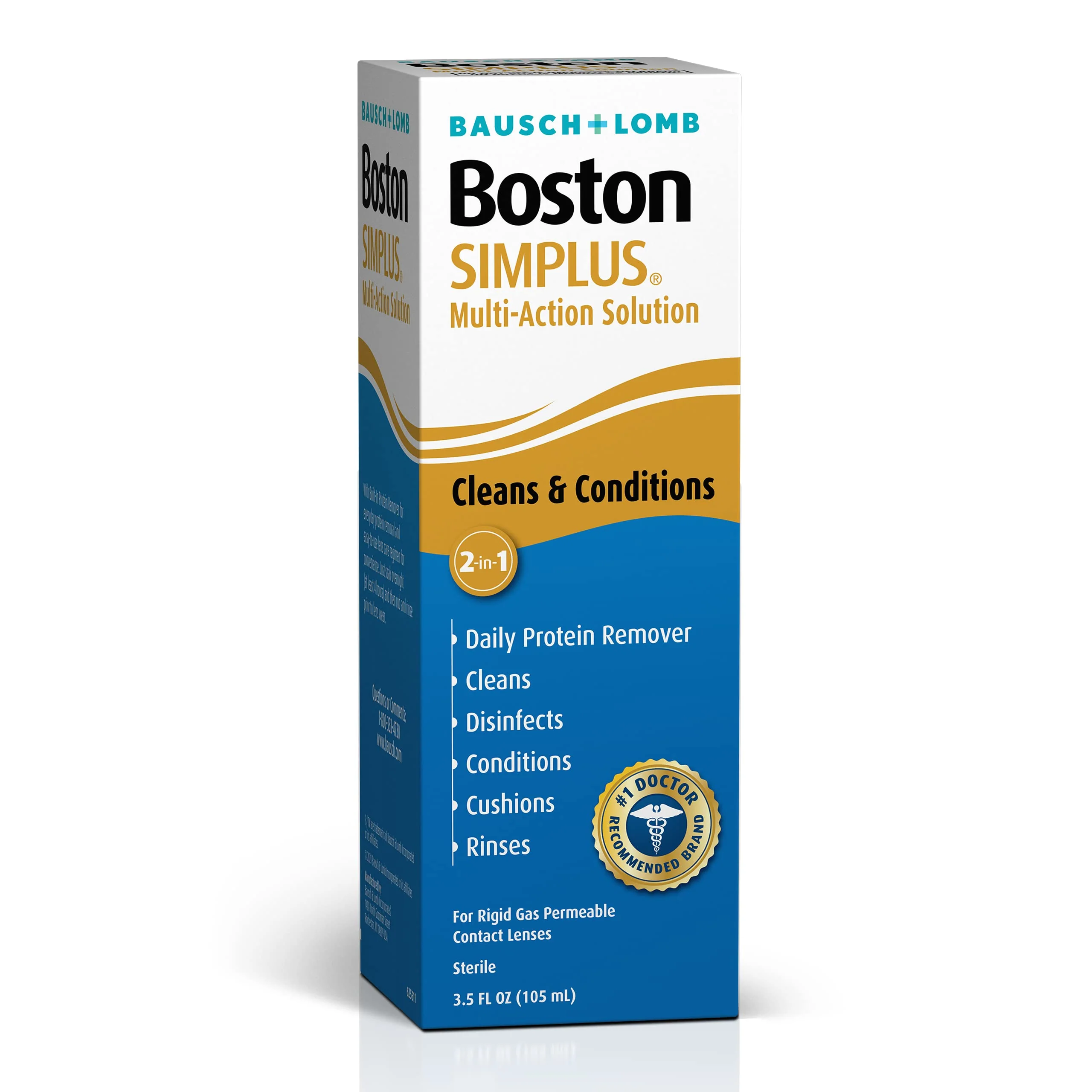 Boston Simplus Contact Lens Solution, for Gas Permeable Contact Lenses, 3.5 Fl Oz - Image 6