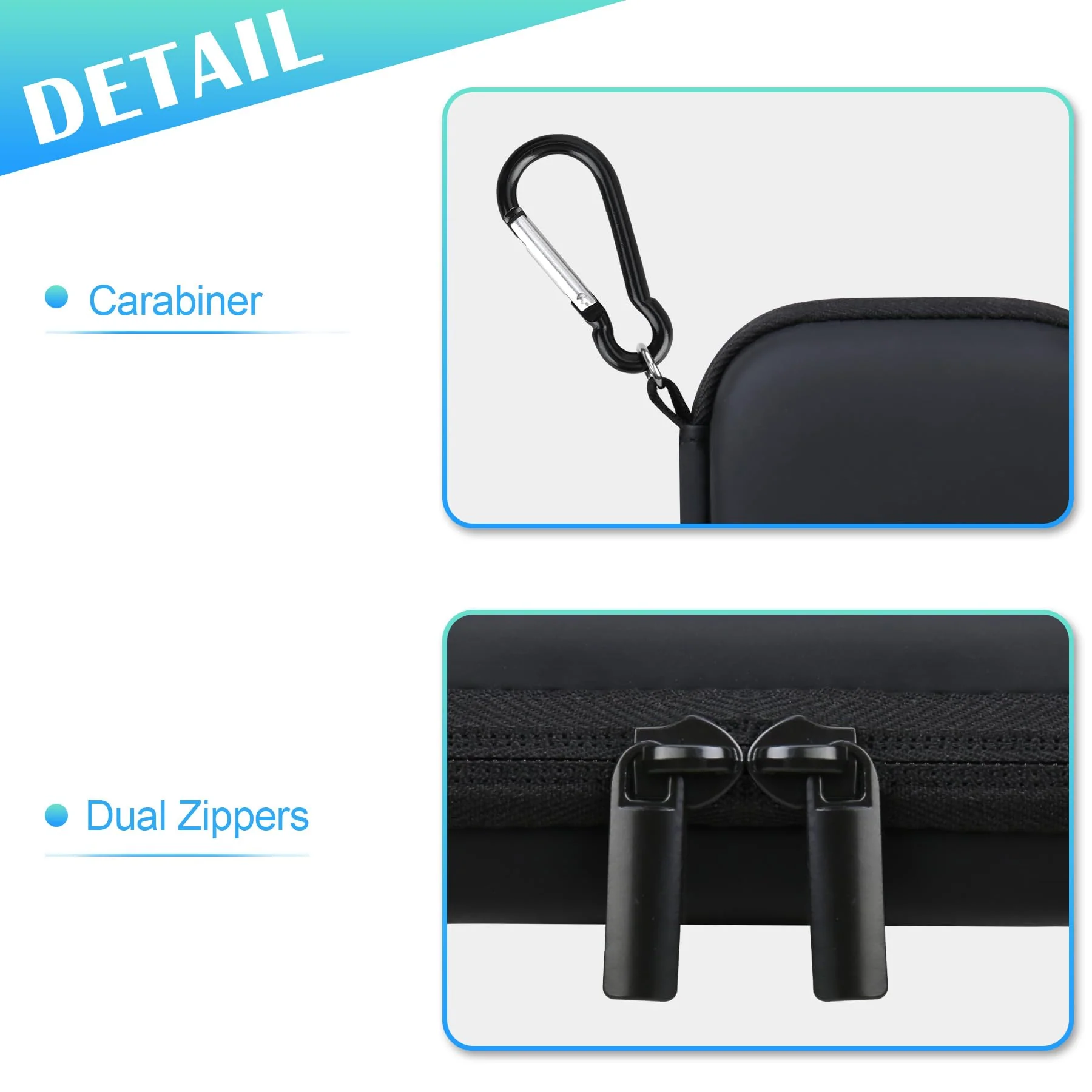 BOVKE Carrying Case for PLAUD Note AI Voice Recorder and Magnetic Protective Case, PLAUD Note Digital Audio Recorder Storage Bag Holder with Extra Space for Charging Cables, Magnetic Ring, Black - Image 6