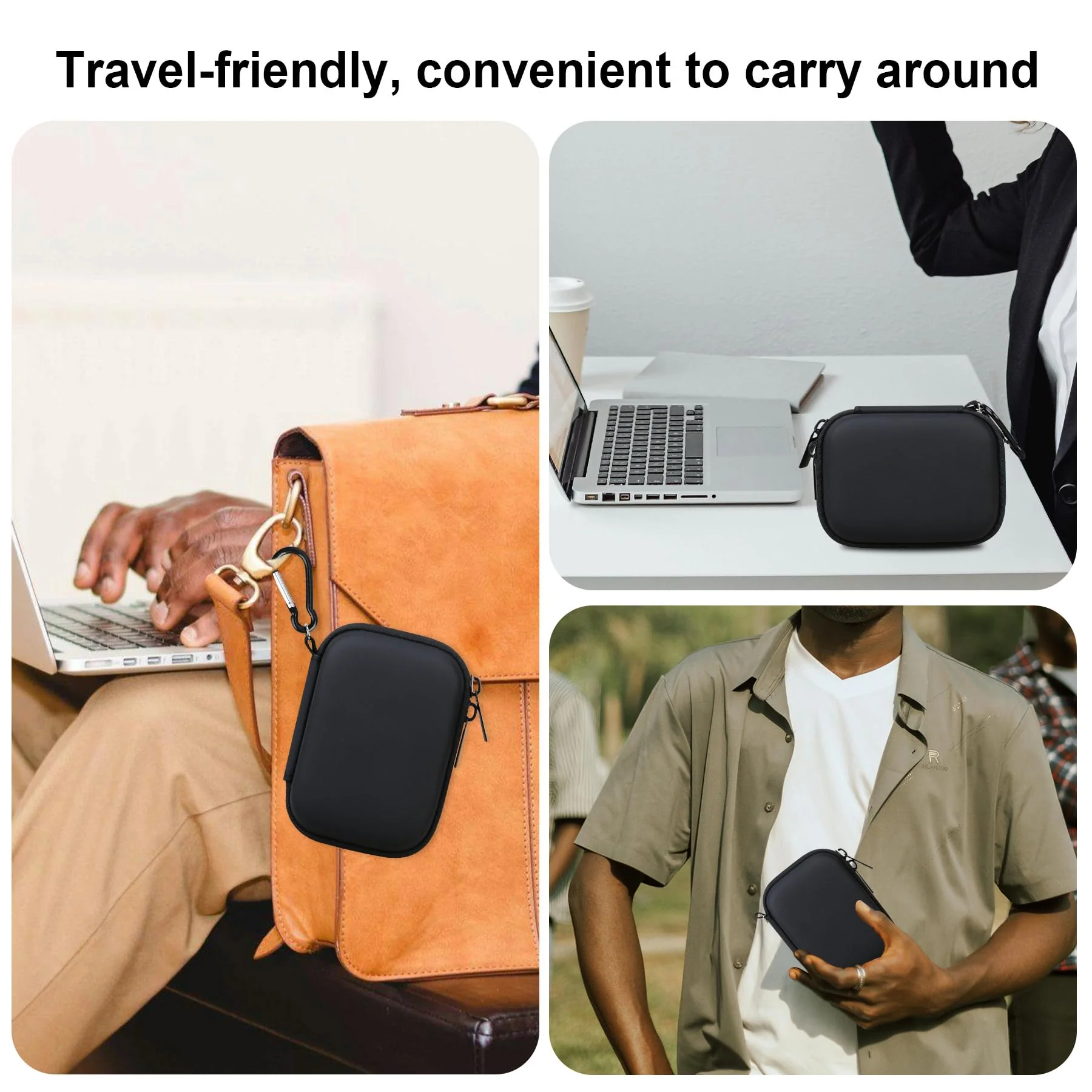 BOVKE Carrying Case for PLAUD Note AI Voice Recorder and Magnetic Protective Case, PLAUD Note Digital Audio Recorder Storage Bag Holder with Extra Space for Charging Cables, Magnetic Ring, Black - Image 7