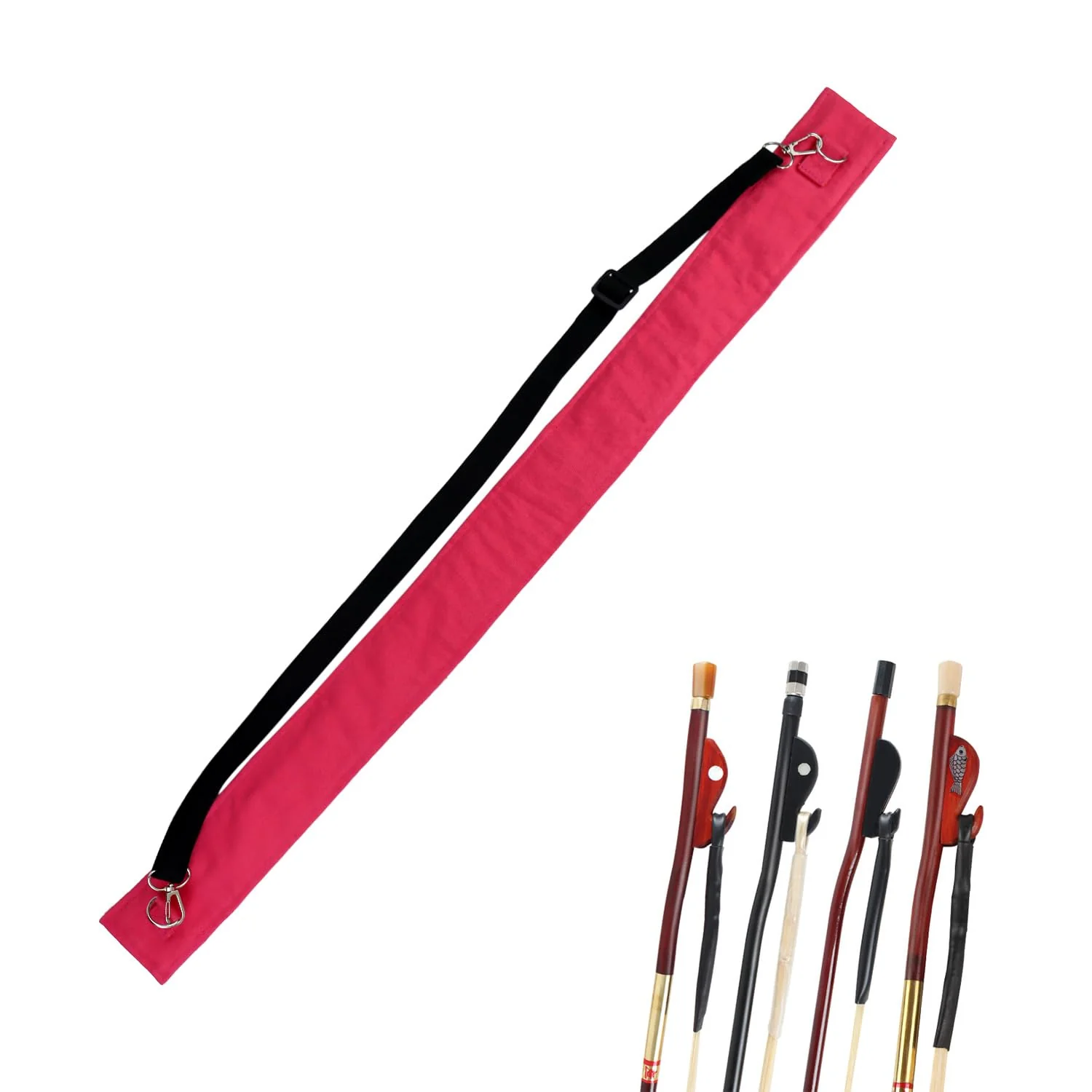Bow sleeve for string instruments Bag for Violin/Viola/Cello/French Bass Bow Protection Dust Cover 4/4 Full Size With Shoulder Strap