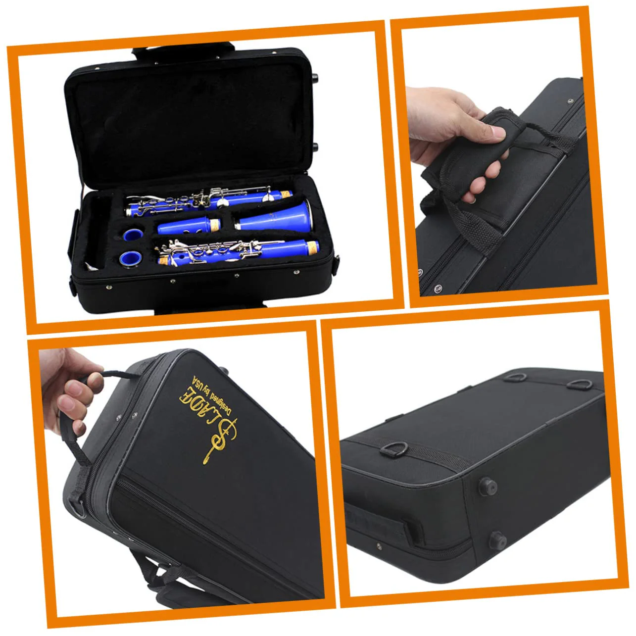 Box Black Cloth Clarinet Case Flute Accessories Suitcase Accessories Music Instrument Case Padded Clarinet Case Clarinet Storage Bag Oxford Cloth Upholstered Musical Instrument - Image 7