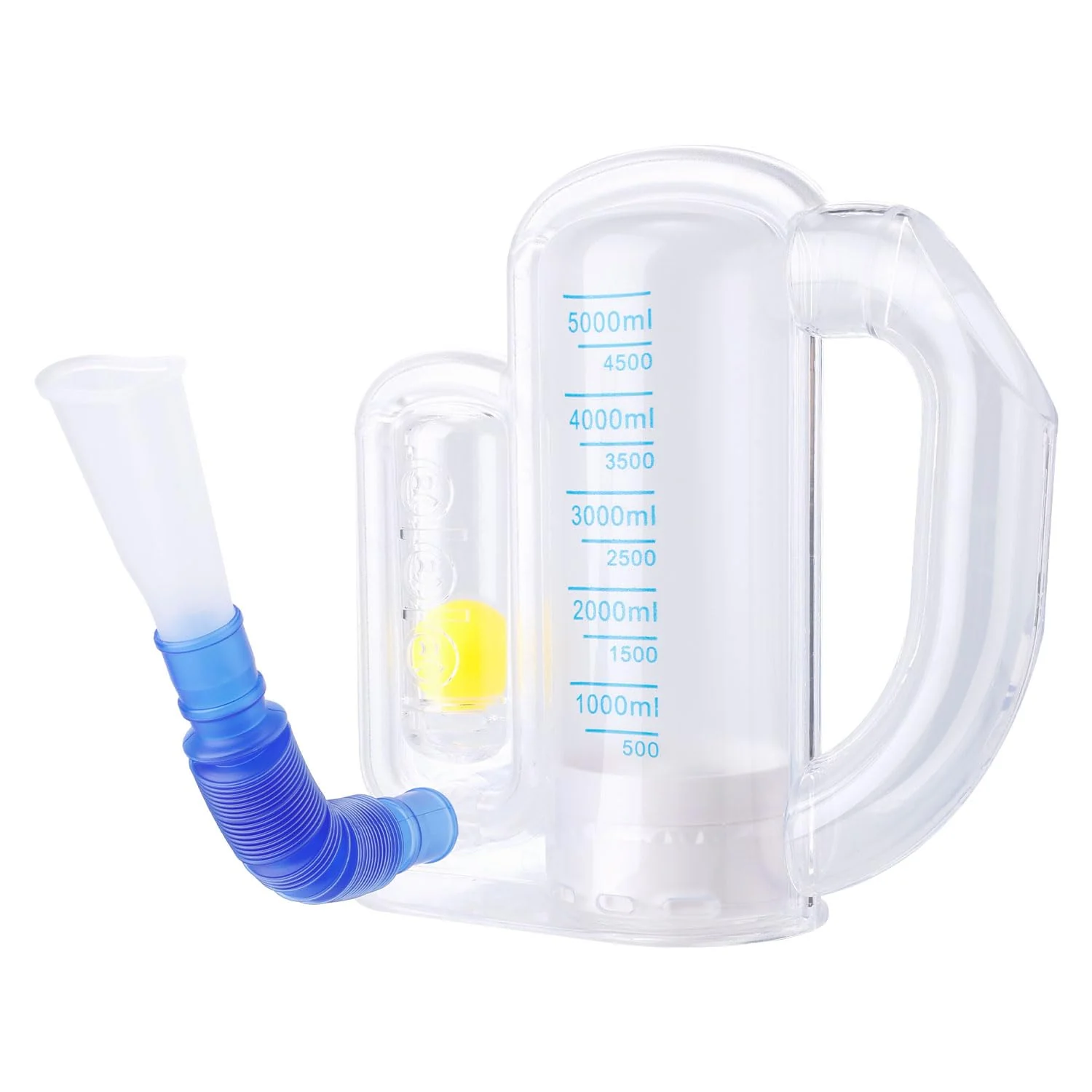 BOXOB Breathing Exercise Device for the Lungs, Measurement of Inhalation Volume 5000 ml Incentive Spirometer Adult with Ball Flow Indicator Lung Capacity Training Device for Inhalation Breathing Lung