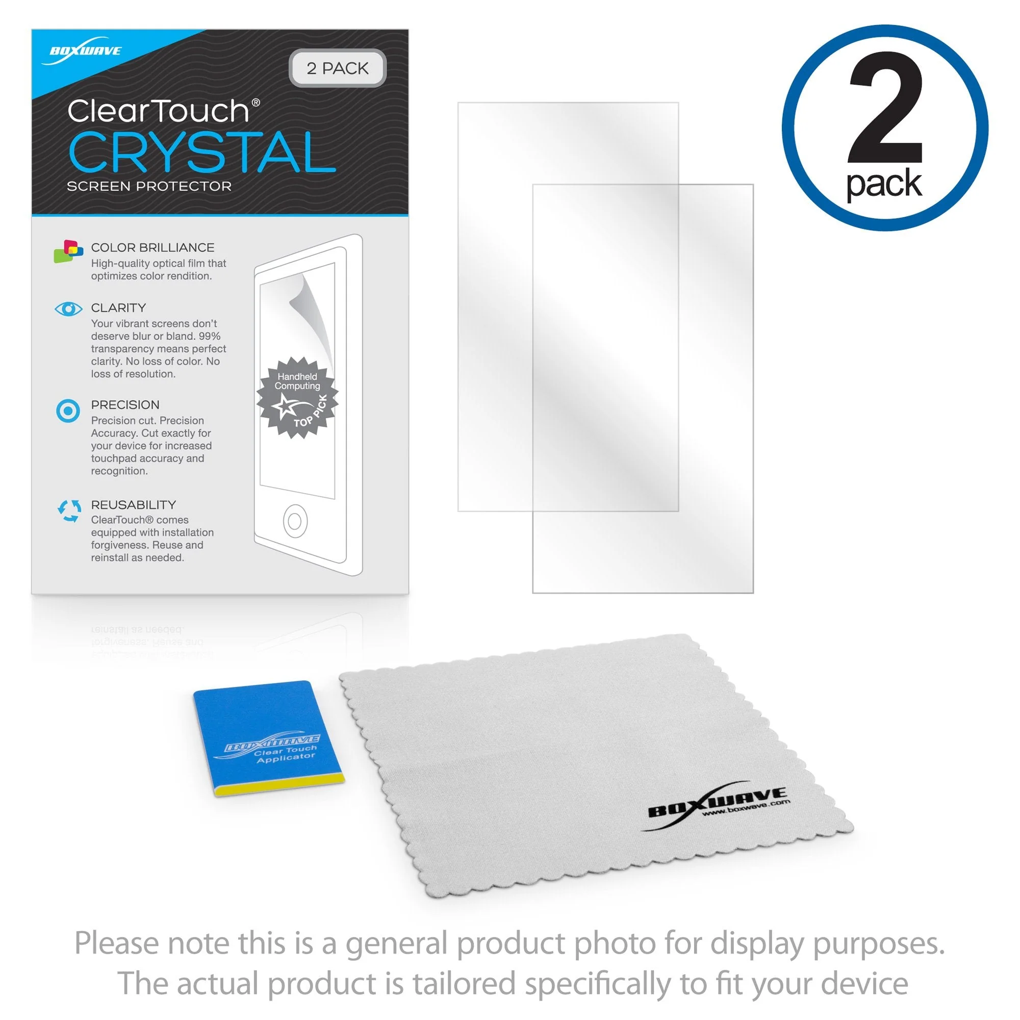 BoxWave Screen Protector Compatible with 1010music Blackbox - ClearTouch Crystal (2-Pack), HD Film Skin - Shields from Scratches for 1010music Blackbox Crystal Clear (2-Pack) - Image 7