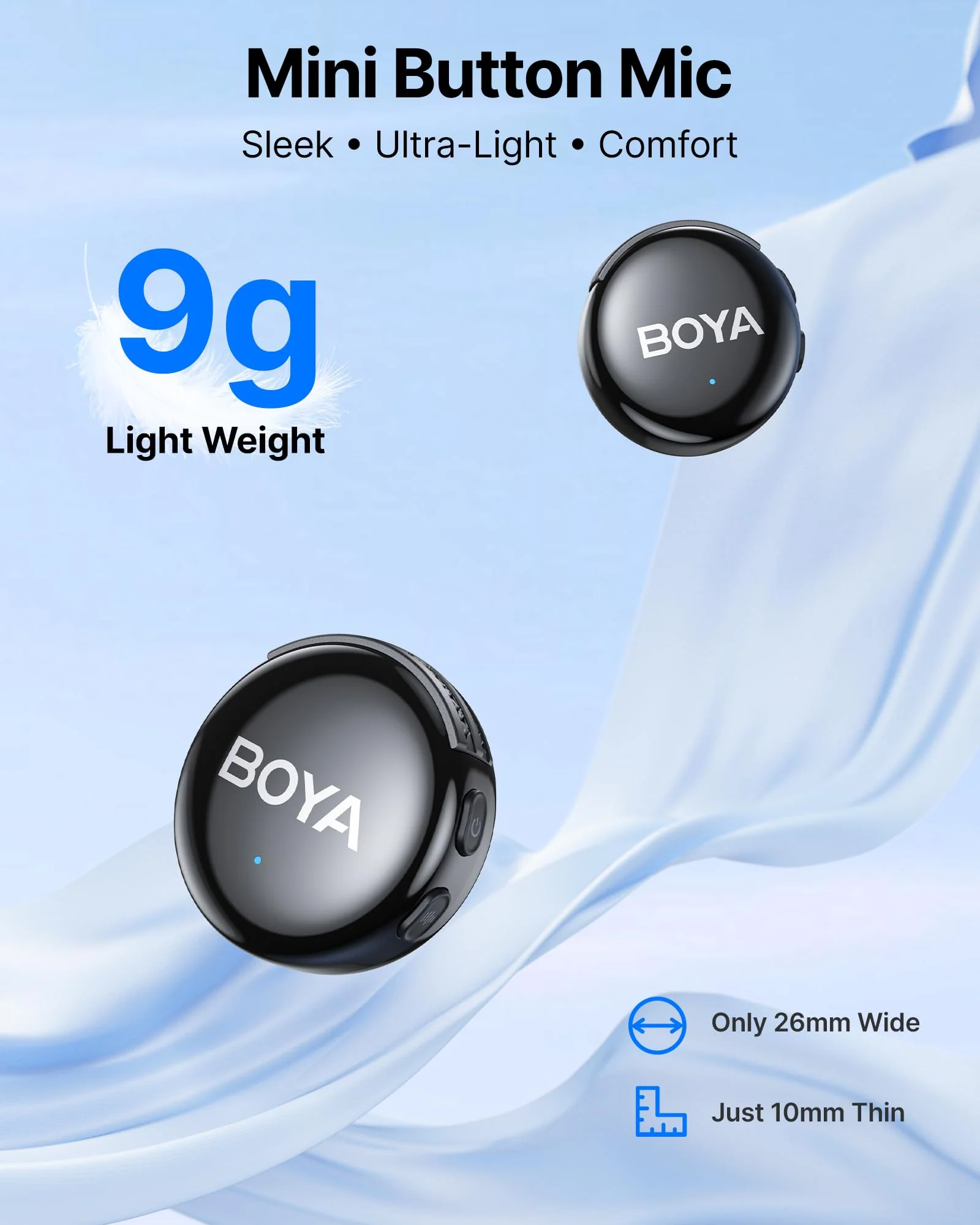 BOYA BOYALINK 3 Wireless Lavalier Microphone for iPhone/Android/Camera/PC/Tablets,AI Noise Cancellation, 48kHz/24Bit Studio Sound,APP Control, 984ft 6h Battery for Vlogging Interview(No Charging Case) (No Charging Case)Type-C+Lightning+3.5mm - Image 2