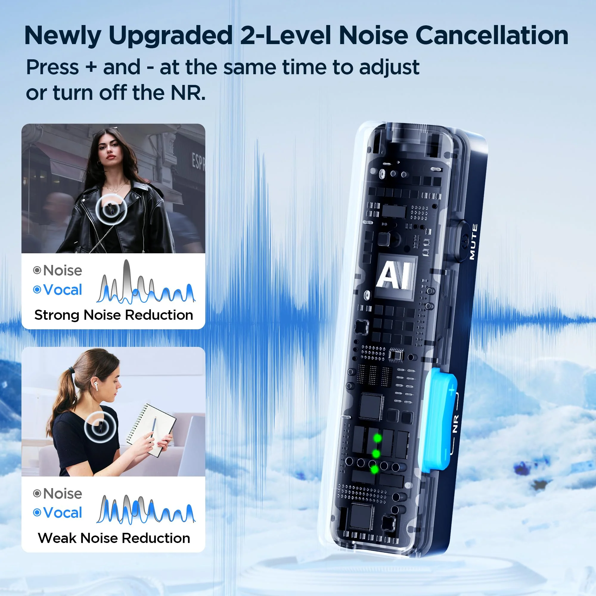 BOYALINK 2 Upgrade Wireless Lavalier Microphone for iPhone15/16 Camera Android Phone,300M Los Range, 9H Battery Life,Switchable Mono/Stereo 3-in-1 Clip on Lapel Mics for YouTube Facebook(TX+TX+RX) BOYALINK A2 - Image 3