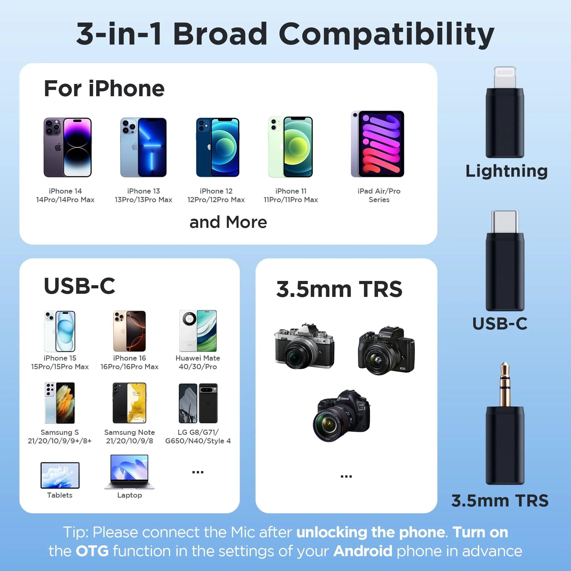 BOYALINK 2 Upgrade Wireless Lavalier Microphone for iPhone15/16 Camera Android Phone,300M Los Range, 9H Battery Life,Switchable Mono/Stereo 3-in-1 Clip on Lapel Mics for YouTube Facebook(TX+TX+RX) BOYALINK A2 - Image 7