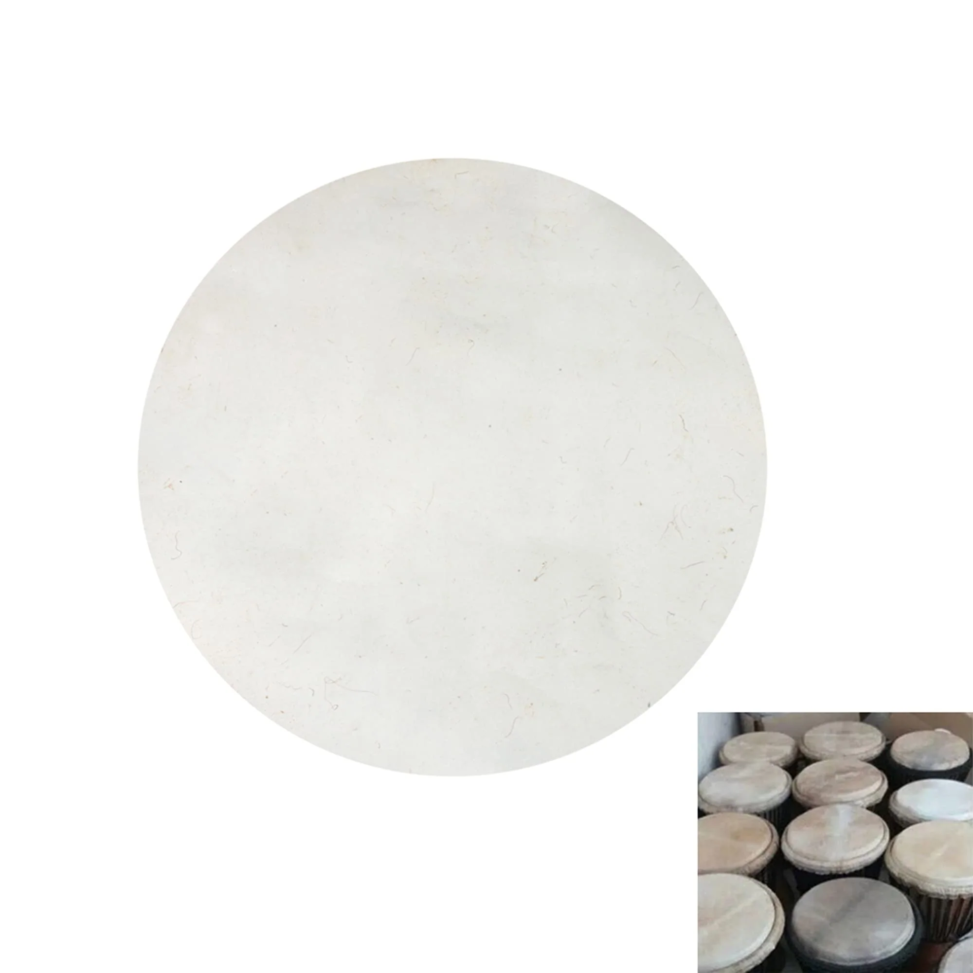 BQLZR 35cm Diameter Goat Skin Round Drums Head for Bongo Drum Parts Beige Pack of 2 - Image 3