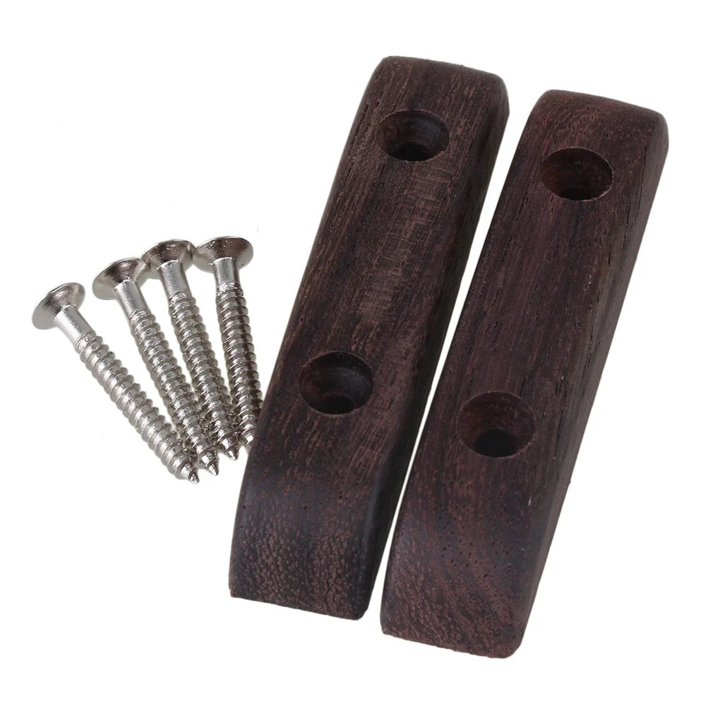 BQLZR 66mm Length Wooden Rosewood Thumb Rest Thumbrest with Mounting Screws for Bass Guitar Pack of 2