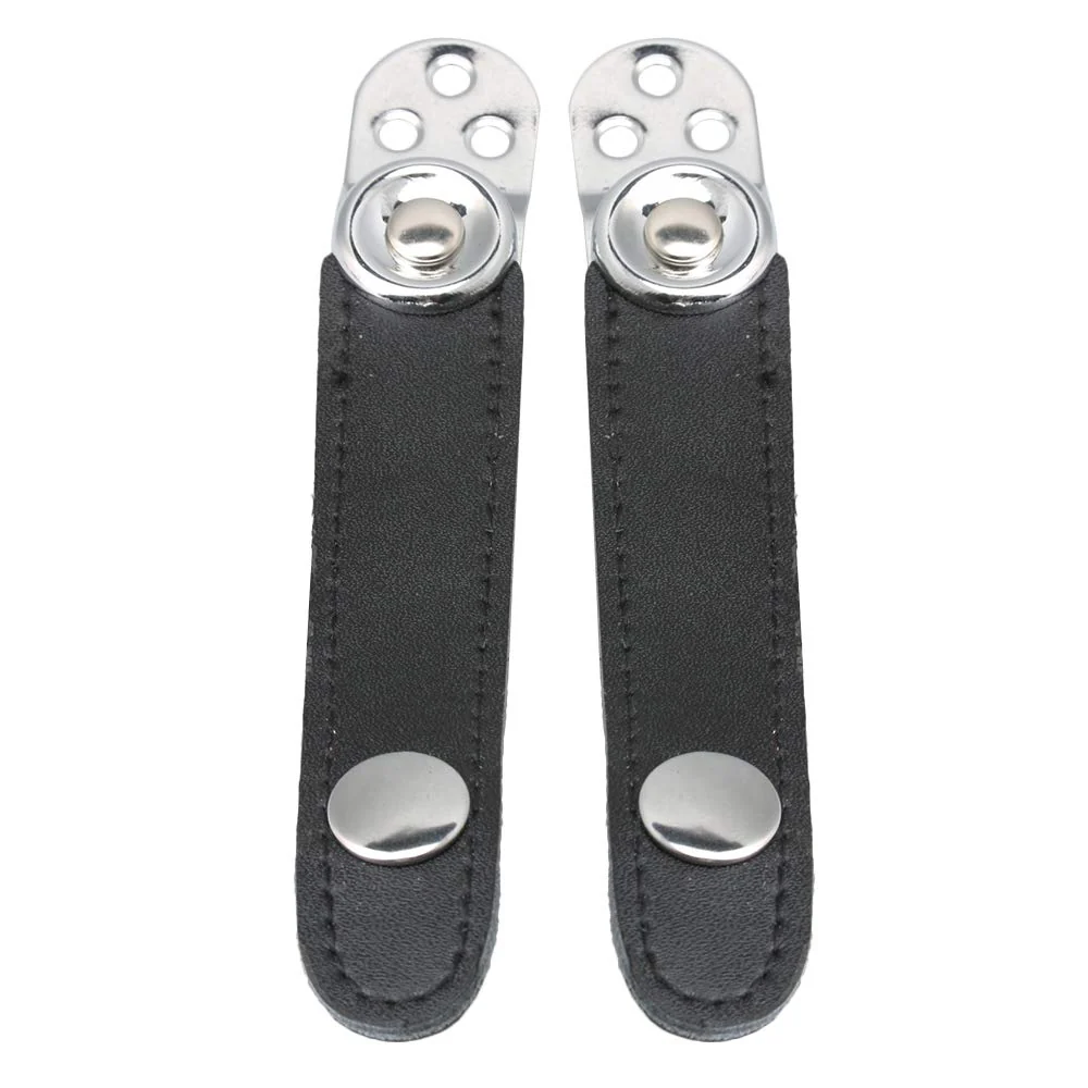 BQLZR 8.4x2.4cm Black Leather Metal Extension Film Accordion Bellows Straps with 4 Buckle for Accordion Fixation - Image 2