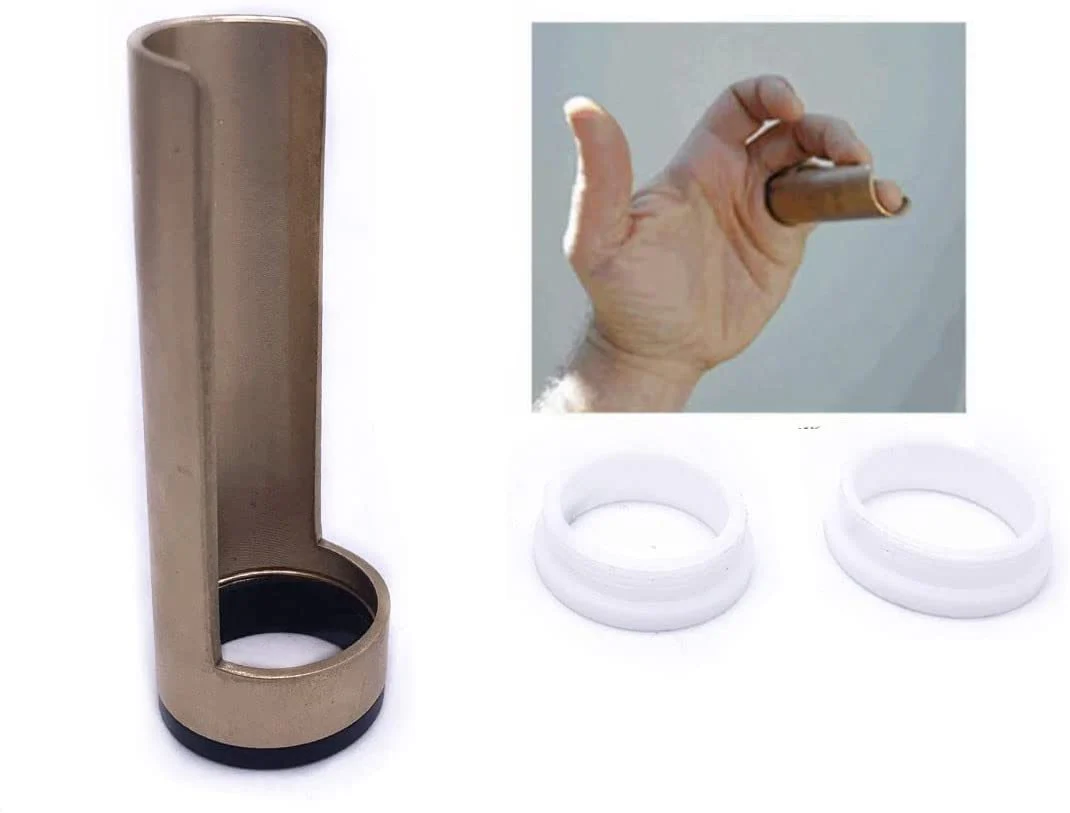 Brass Guitar Slides 72mm / 2.8" Length Finger Slides w/ 2Pcs End Ring for Electric & Acoustic Guitar Bass Medium (Semicircle) - Image 4